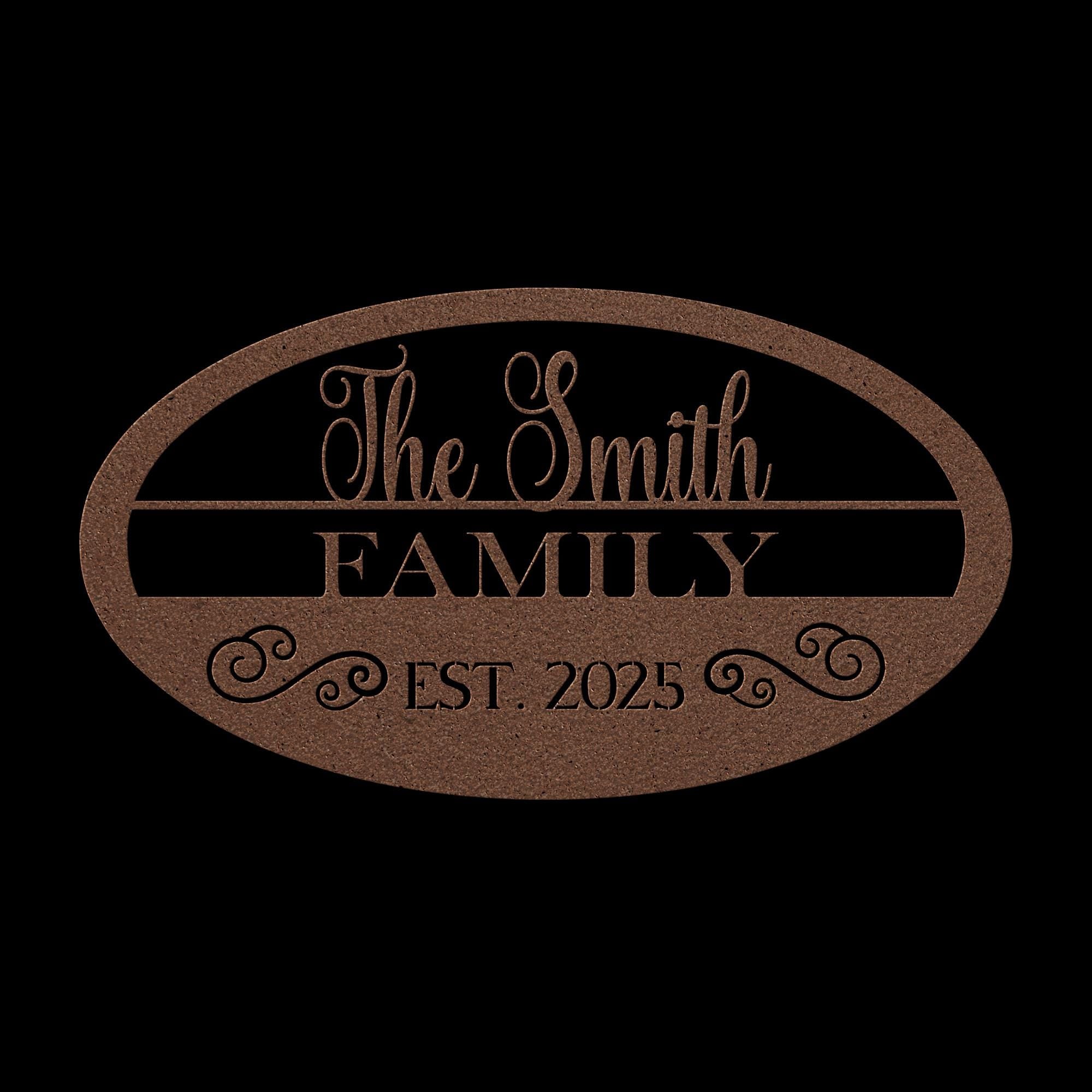 Personalized Family Name Metal Sign - Housewarming Gift