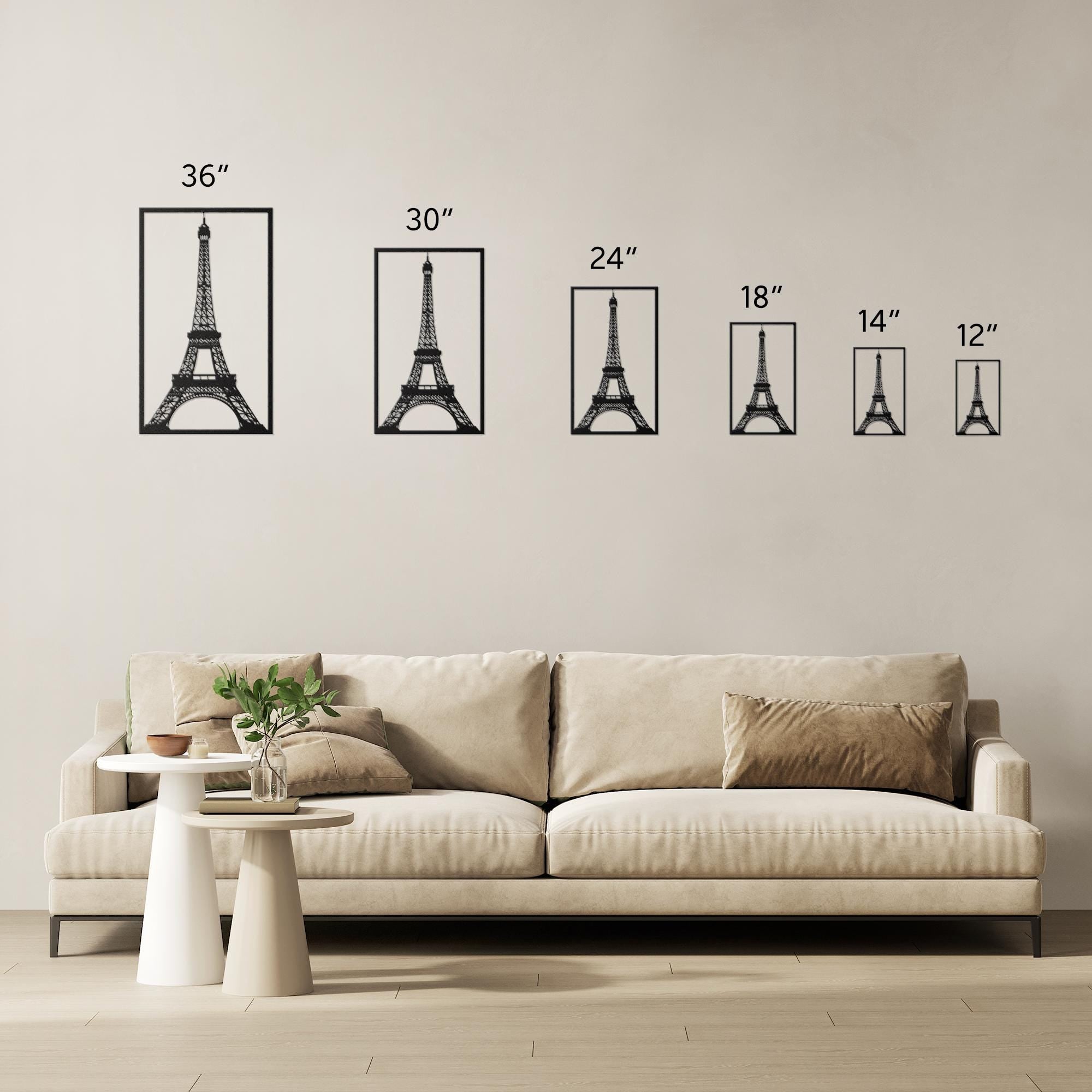 Eiffel Tower Wall Art - Paris Landmark Decor | Industrial Metal Silhouette Sign