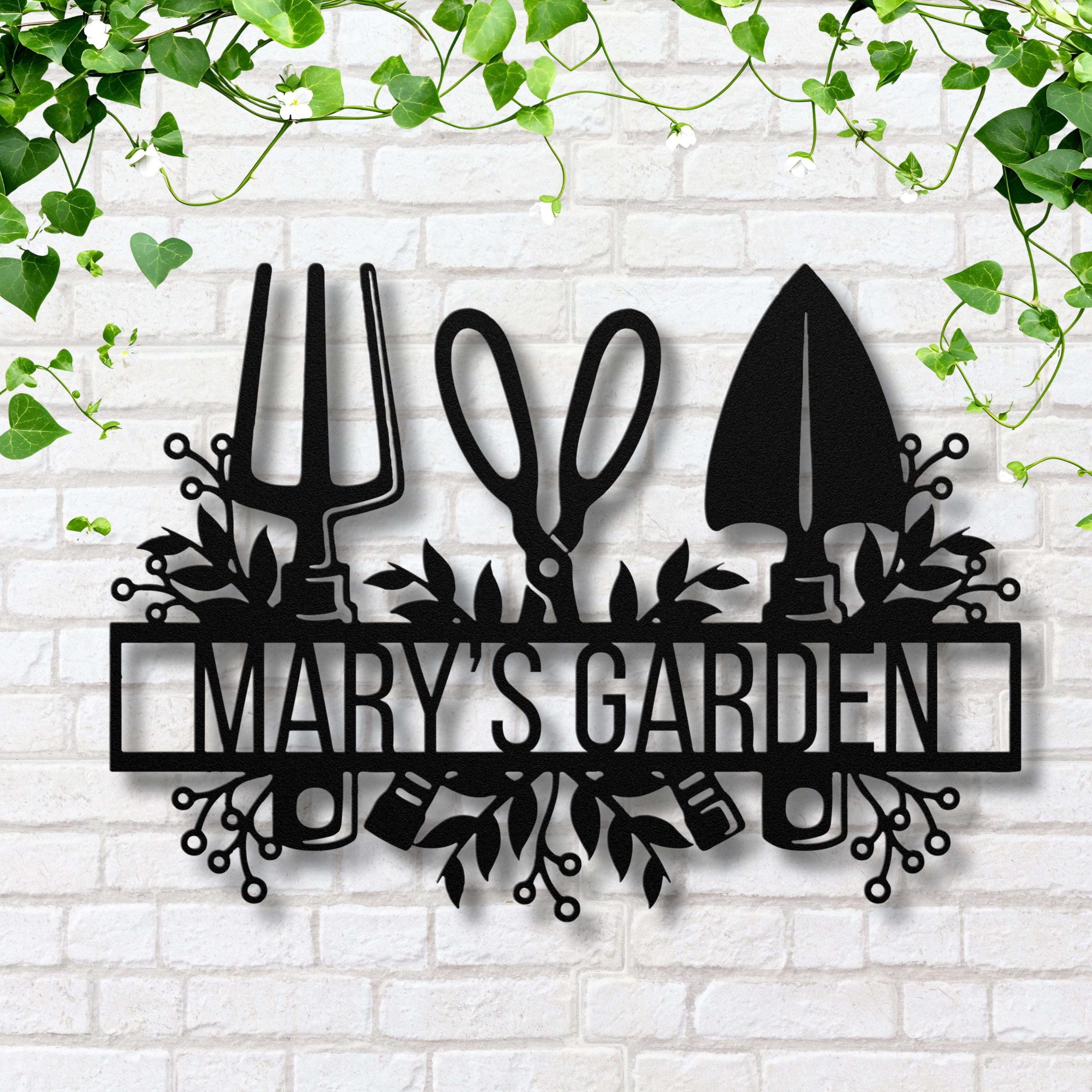 Custom Garden Tools Metal Sign, Personalized Gardener Gift