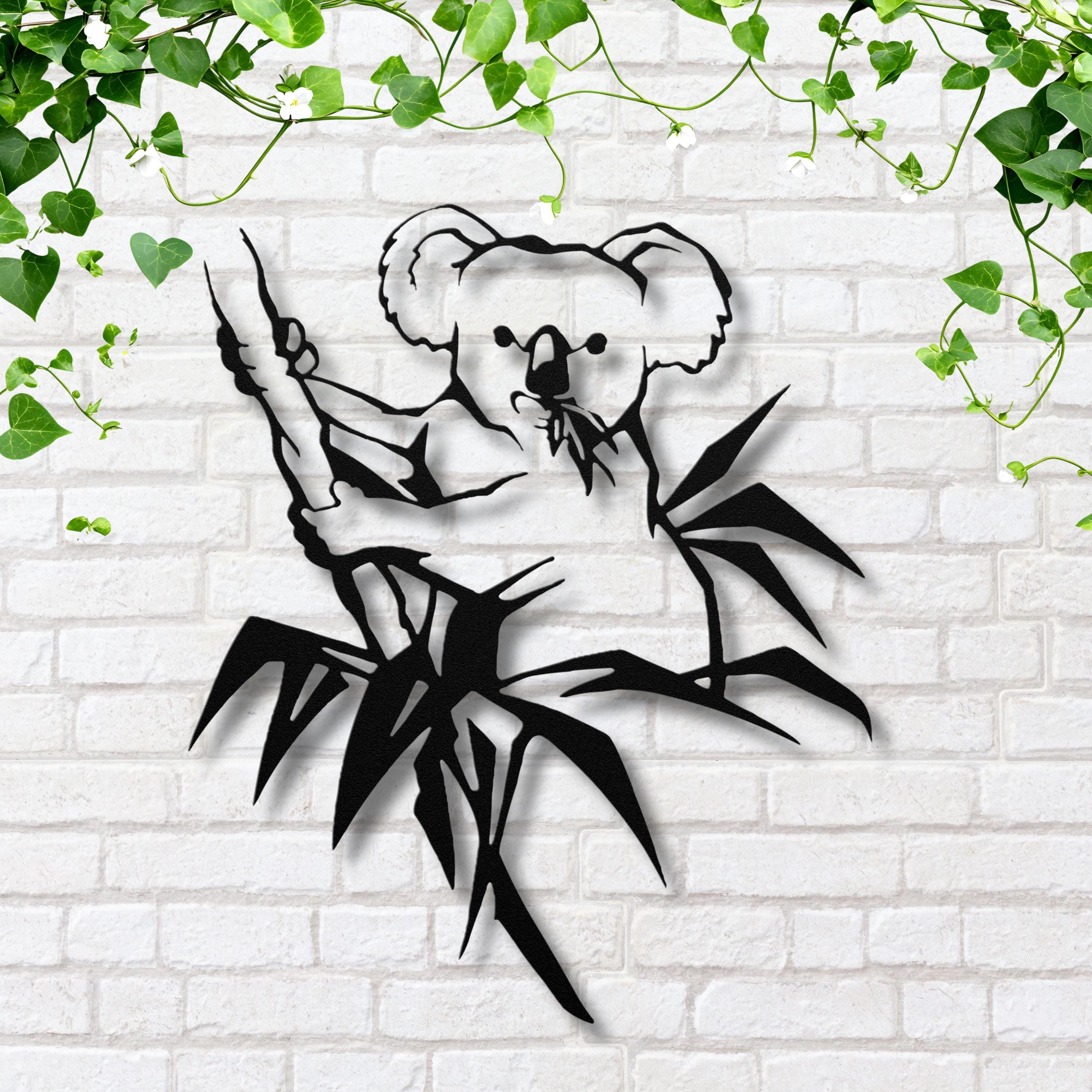 Koala Metal Wall Art, Australian Animal on Bamboo, Nursery Decor