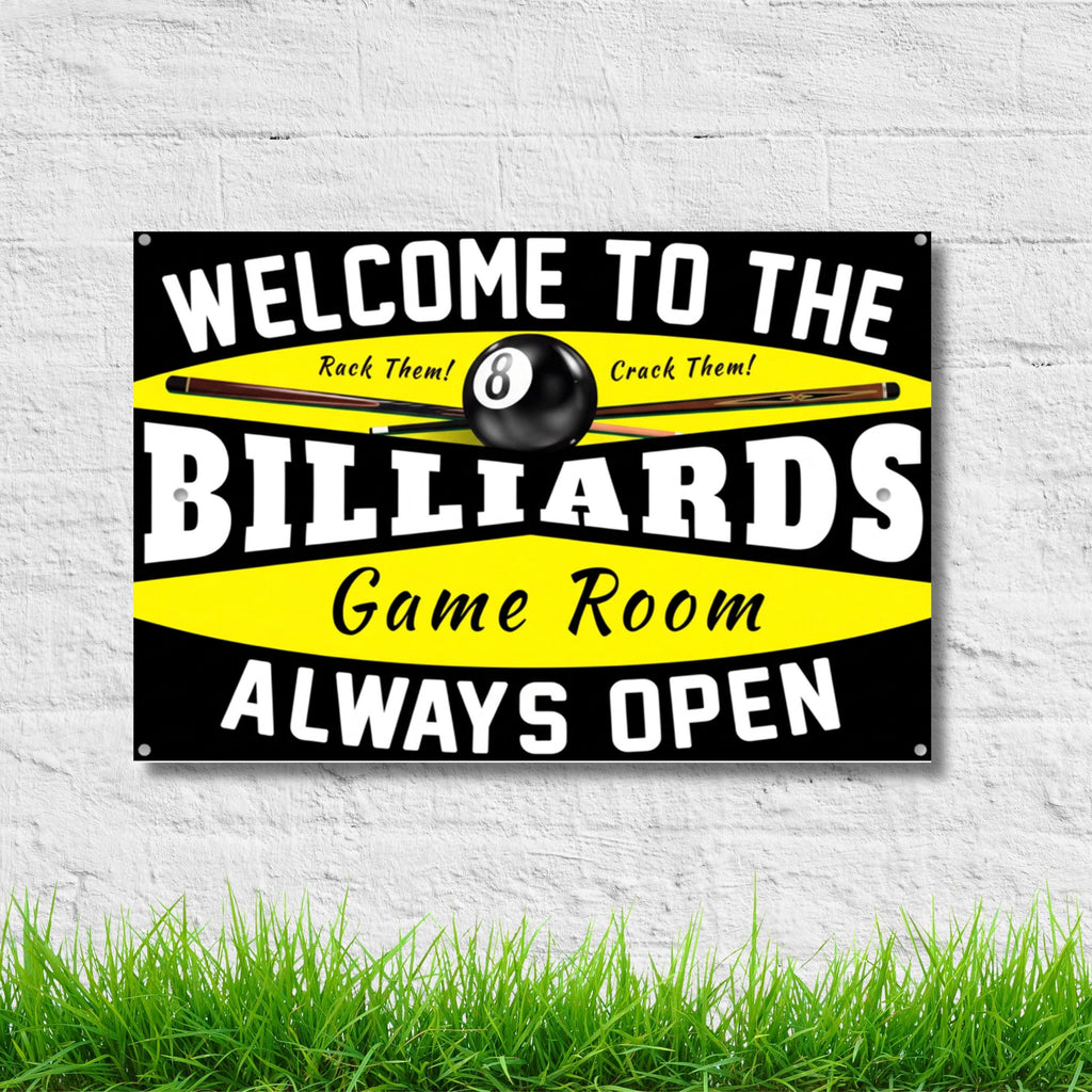 Billiards Game Room Metal Sign, Pool Hall Wall Art, Bar Decor, Pool Player Gift