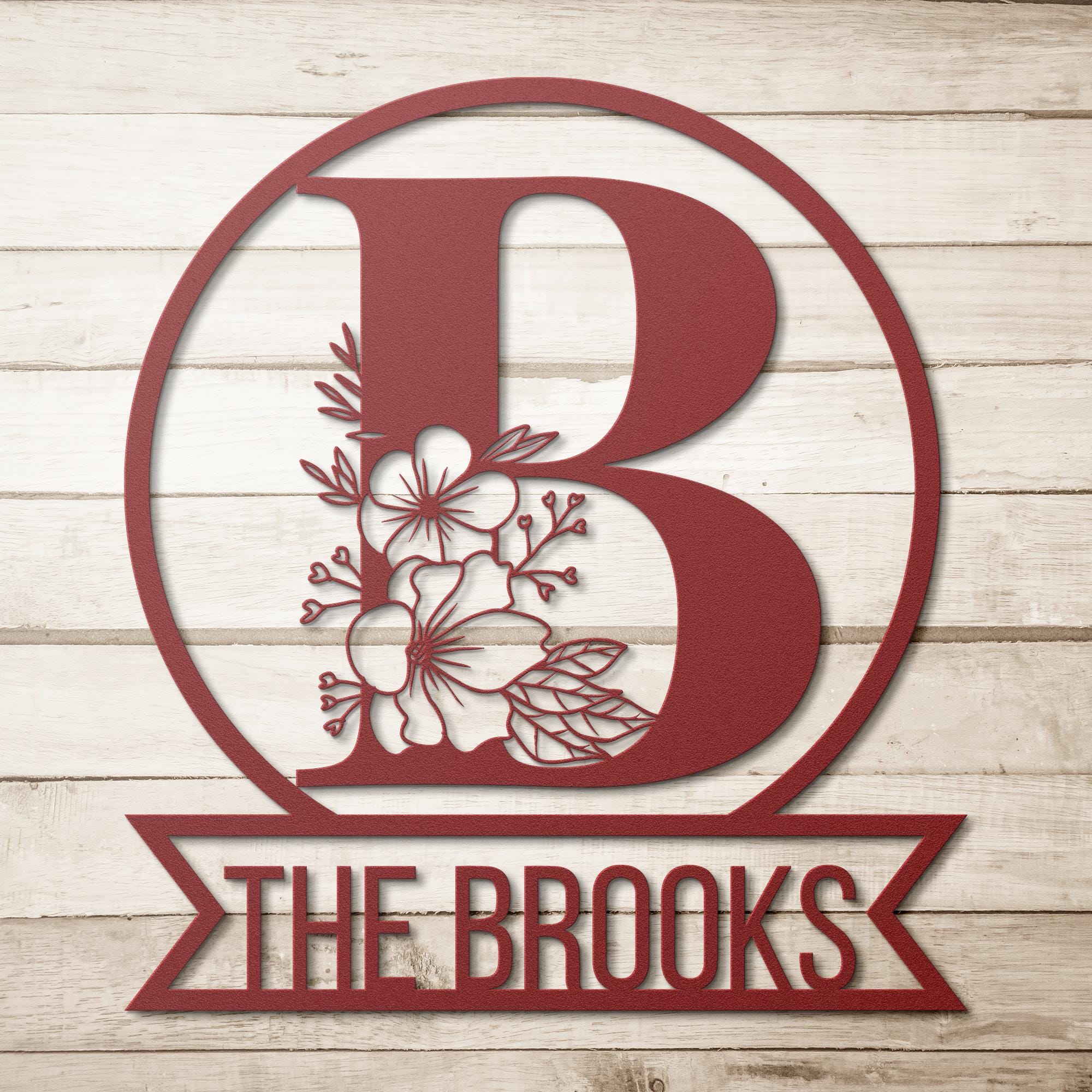 Personalized Metal Sign - Custom Monogram Metal Art | Family Name Sign for Wedding Gift