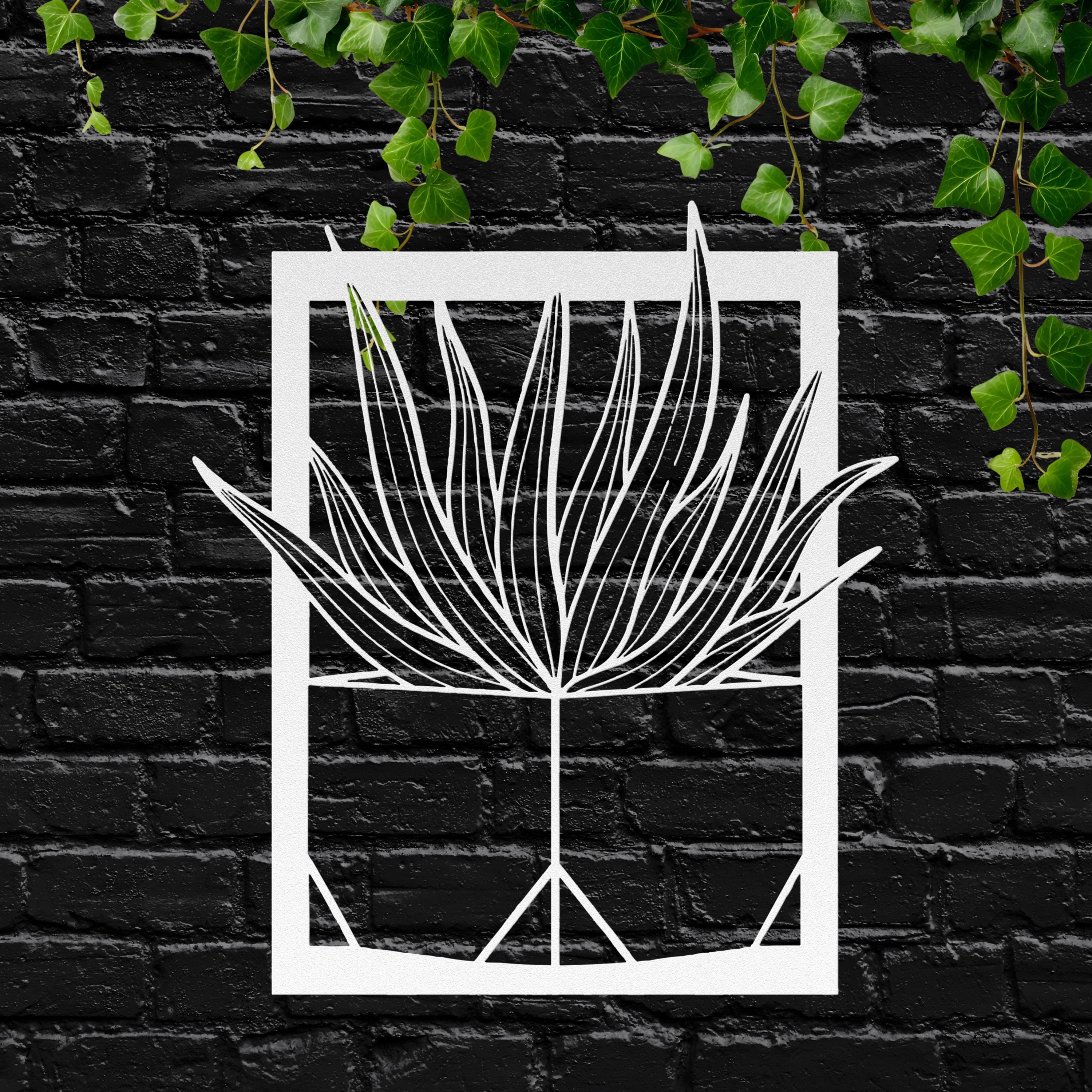 Succulent Metal Wall Art, Potted Plant Decor, Minimalist Nature Sign, Aloe Wall Art