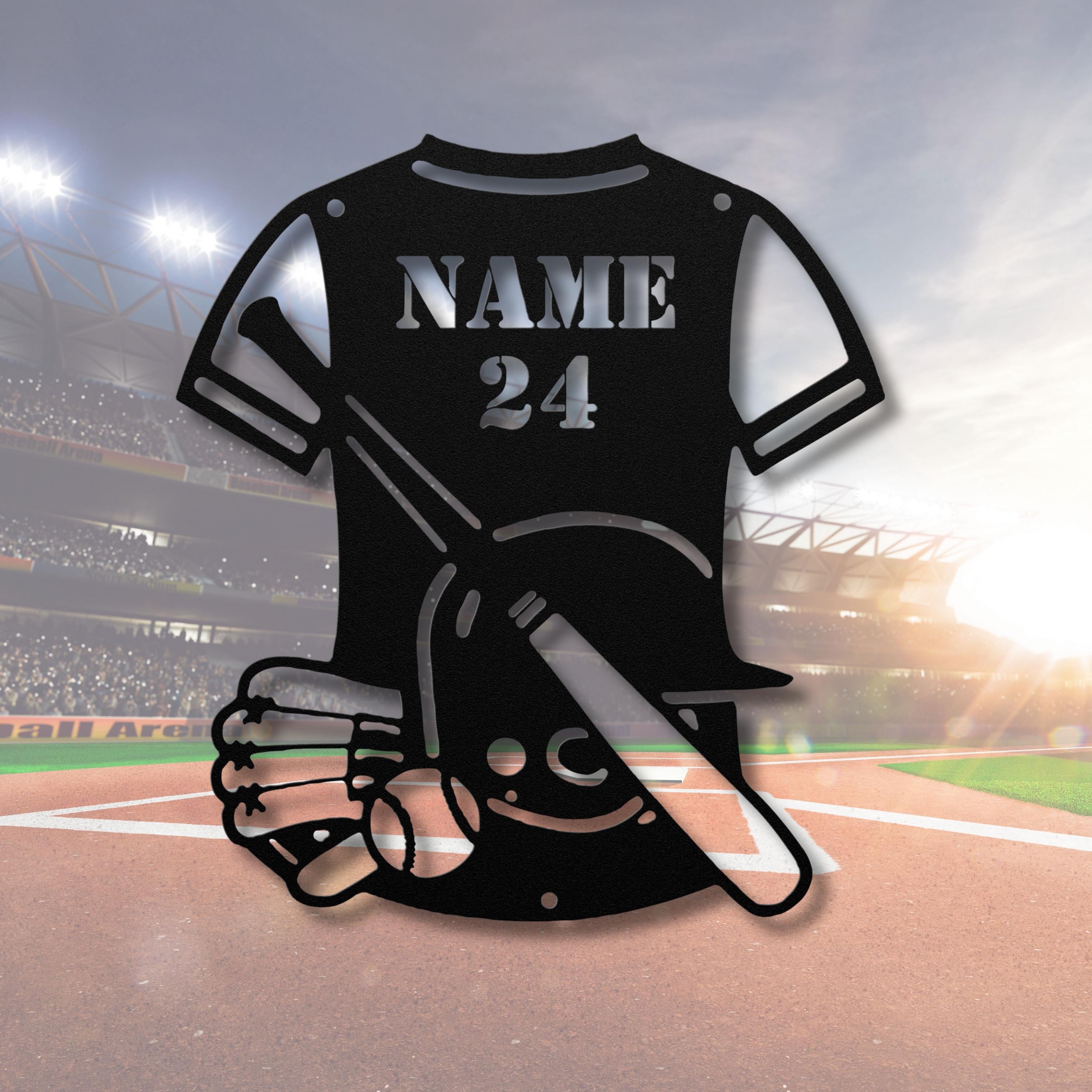 Personalized Baseball Jersey Sign - Custom Metal Wall Art | Player Name & Number