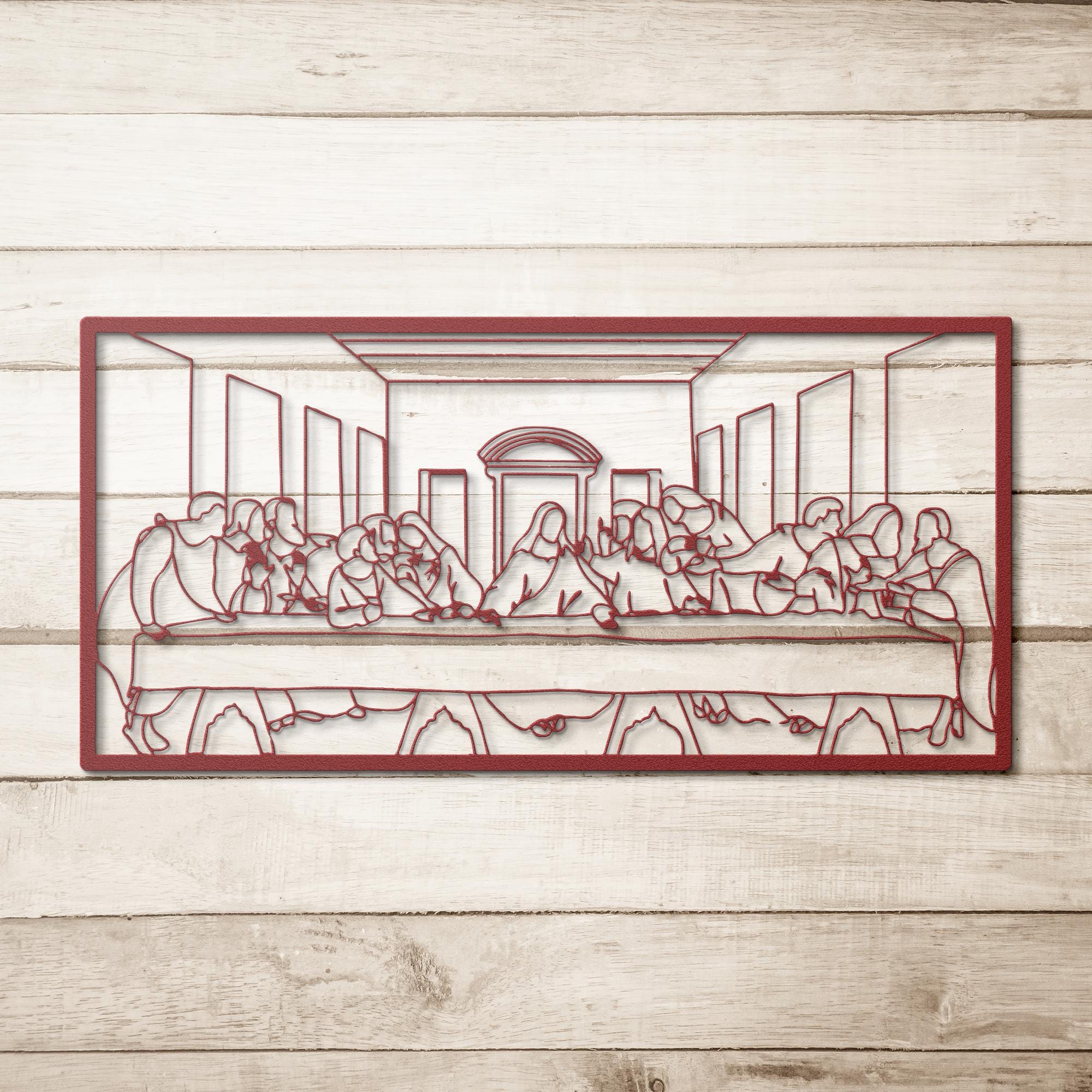 Last Supper Metal Art - Die Cut Religious Wall Decor | Christian Metal Sign