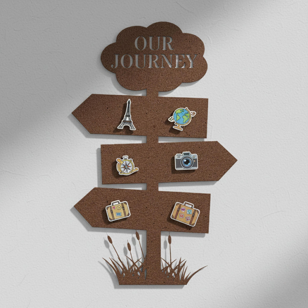 Personalized Our Journey Travel Sign, Custom Metal Magnet Board, Adventure Souvenir