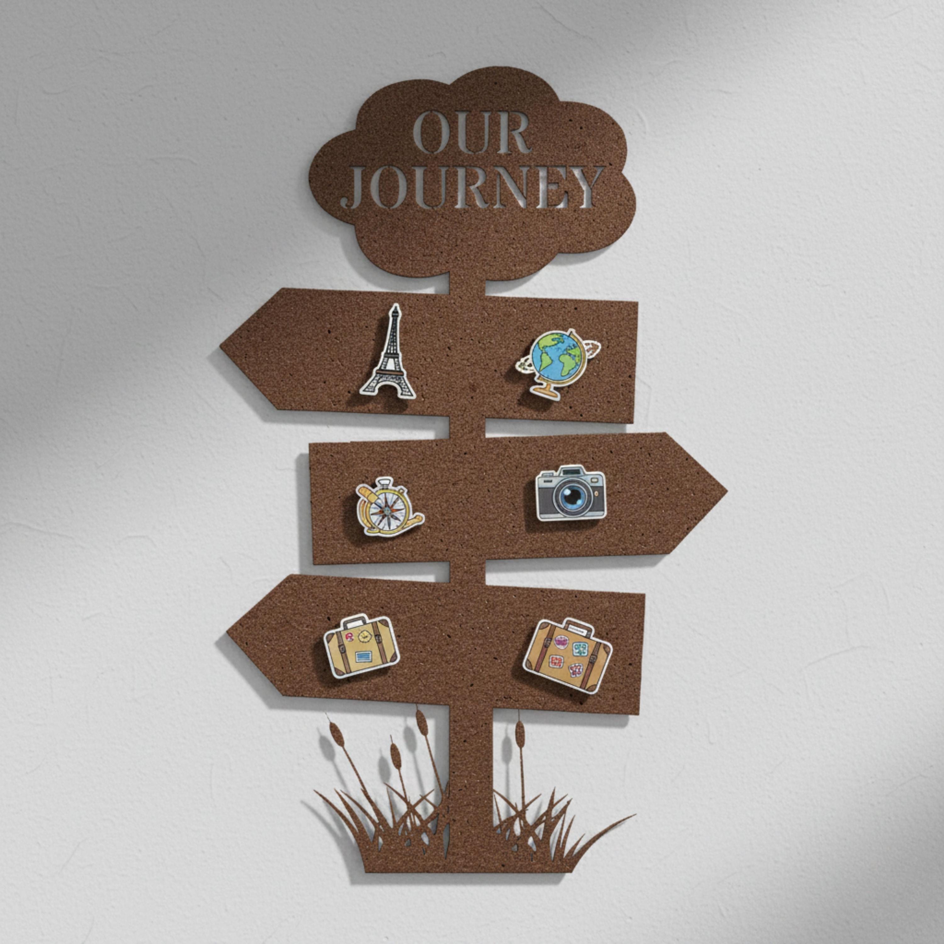 Personalized Our Journey Travel Sign, Custom Metal Magnet Board, Adventure Souvenir