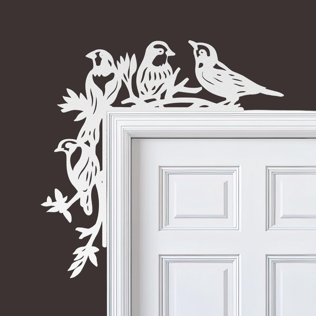 Bird Metal Door Corner Sign, Songbird Branch Decor, Nature Wall Art, Mother's Day Gift