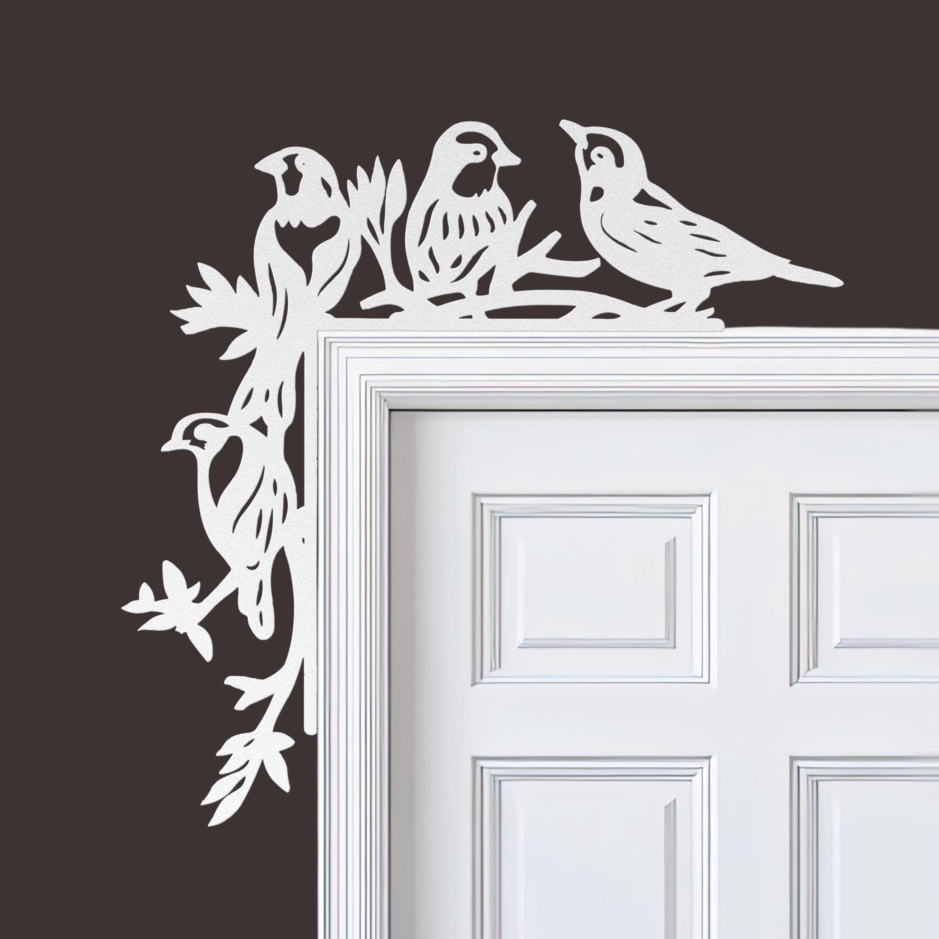 Bird Metal Door Corner Sign, Songbird Branch Decor, Nature Wall Art, Mother's Day Gift
