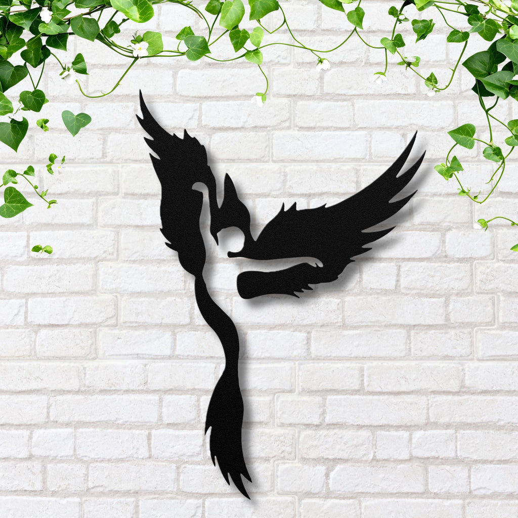 Phoenix Metal Wall Art – Firebird Dancer Sign | Durable Steel Ballet Decor