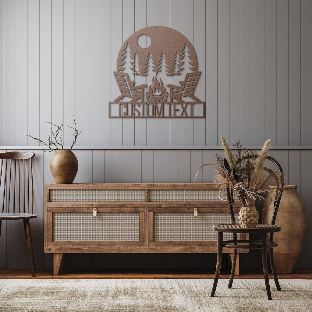 Personalized Campfire Sign - Custom Metal Sign | Rustic Cabin Decor & Fire Pit Wall Art