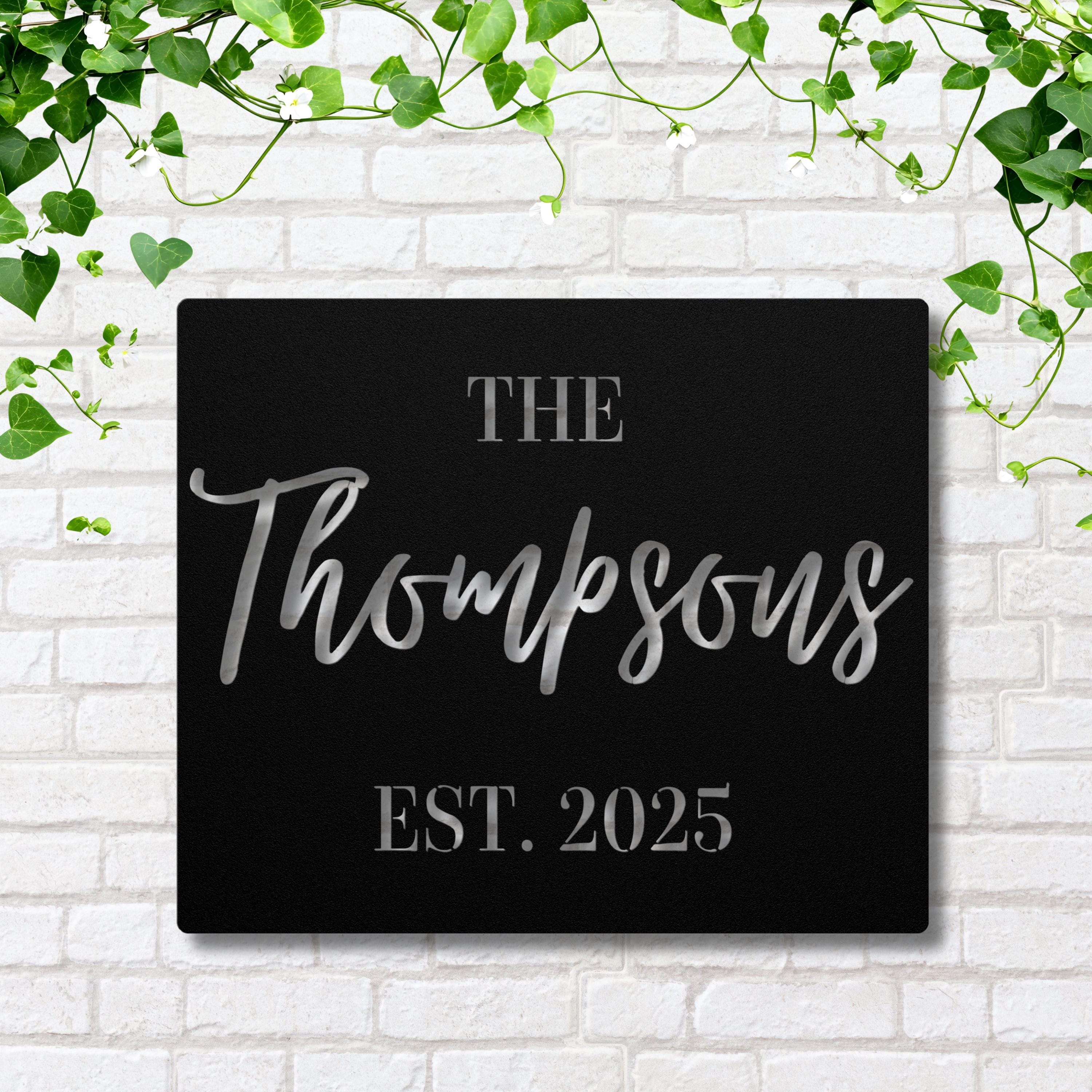 Personalized Family Name Metal Sign | Custom Last Name Die Cut, Housewarming Gift, Wedding or Anniversary Decor