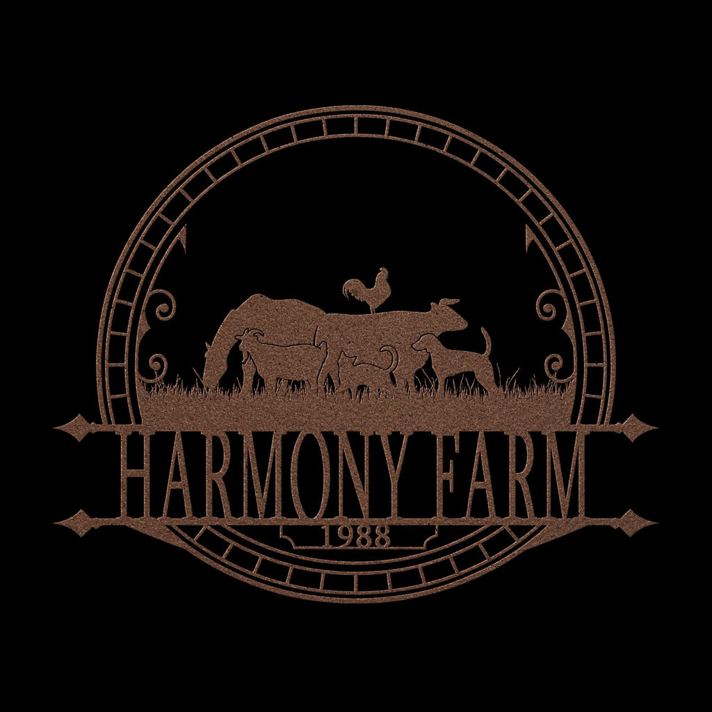 Custom Metal Farm Sign: Rustic Animal Silhouette, Personalized Ranch Decor