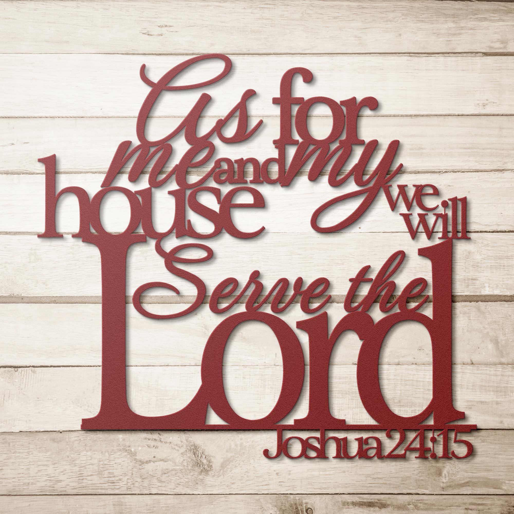 Joshua 24:15 Metal Bible Verse Sign, Christian Home Decor