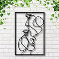 Romantic Metal Wall Art – Abstract Love Line Artwork | Anniversary Gift Decor