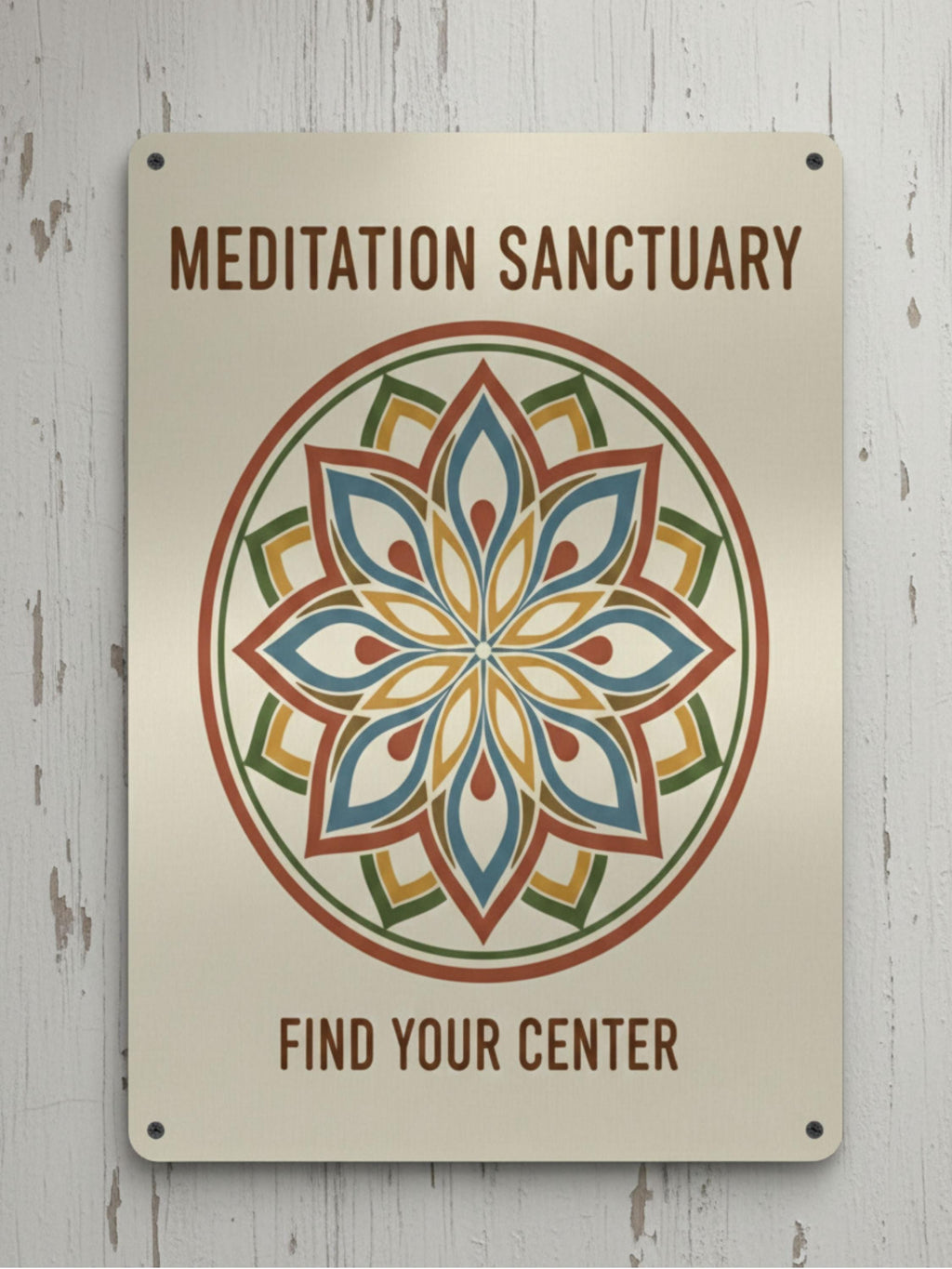 Custom Meditation Sanctuary Metal Sign, Personalized Yoga Studio Decor, Mandala Wall Art, Zen Peace Gift