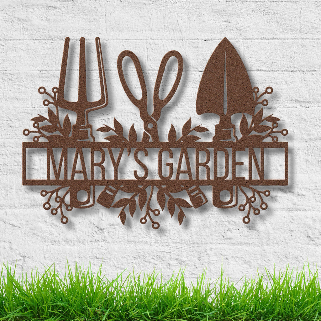 Custom Garden Tools Metal Sign, Personalized Gardener Gift