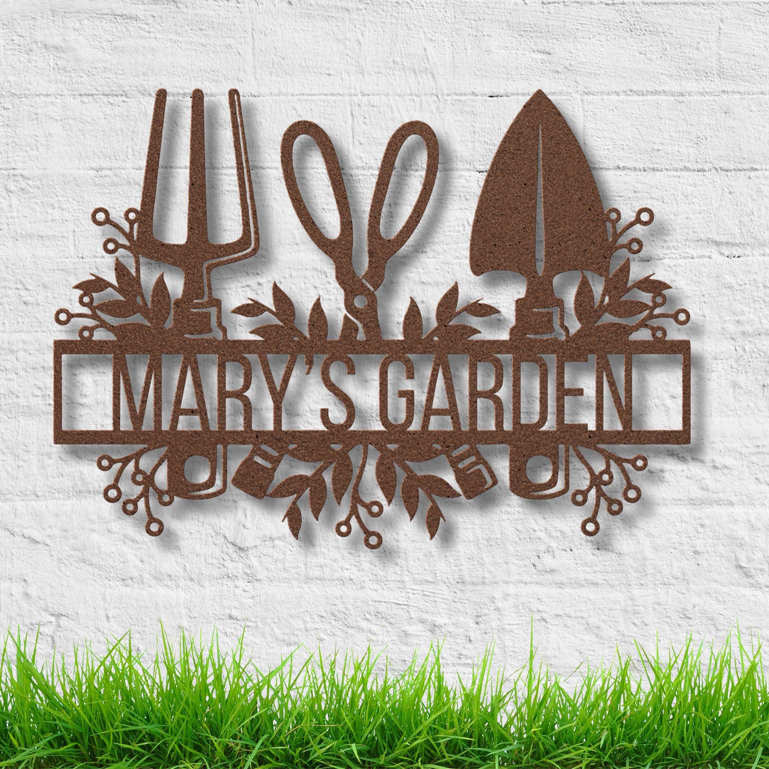 Custom Garden Tools Metal Sign, Personalized Gardener Gift