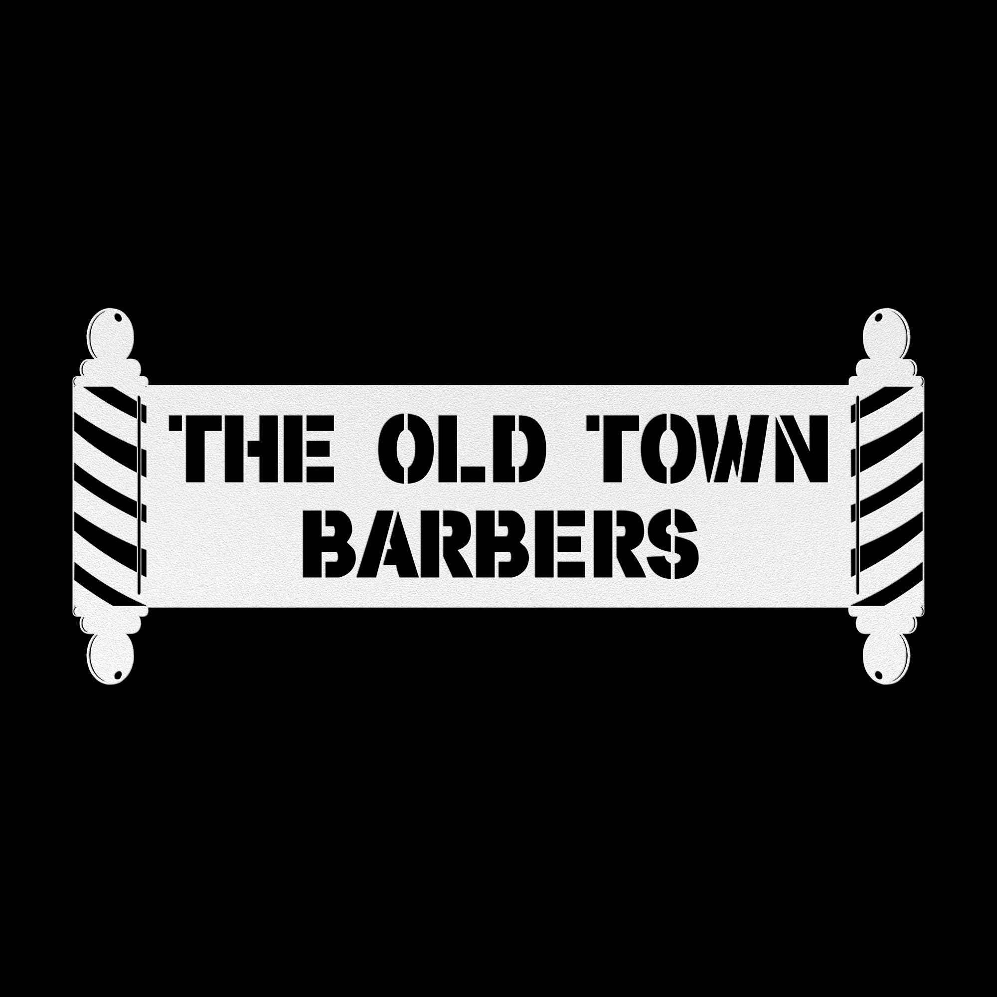 Custom Metal Barbershop Sign: Barber Pole Logo, Personalized Business Decor