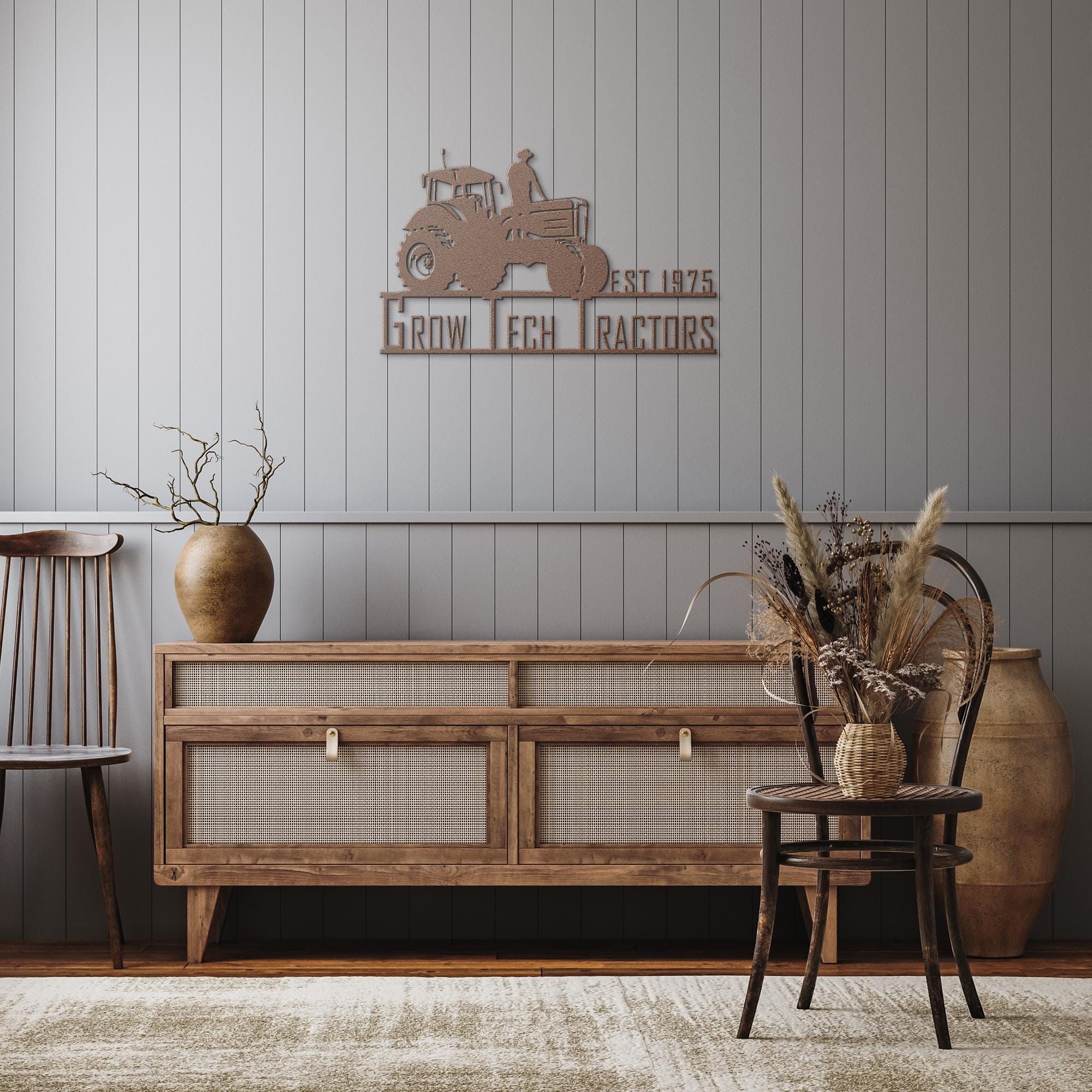 Personalized Metal Farm Sign: Tractor Farmhouse Decor