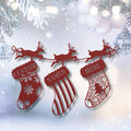 Personalized Christmas Stockings Metal Sign, Reindeer Mantel Decor
