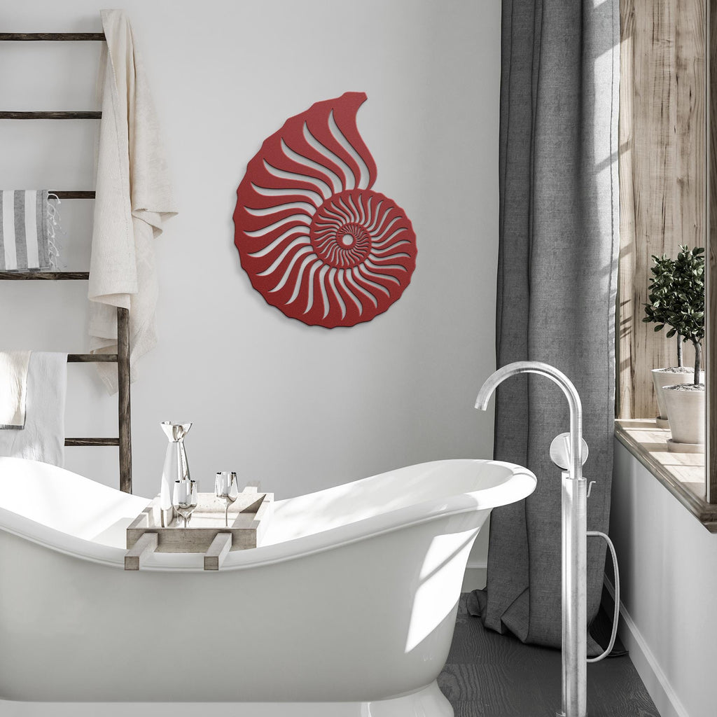 Nautilus Shell Metal Wall Art | Golden Ratio Decor