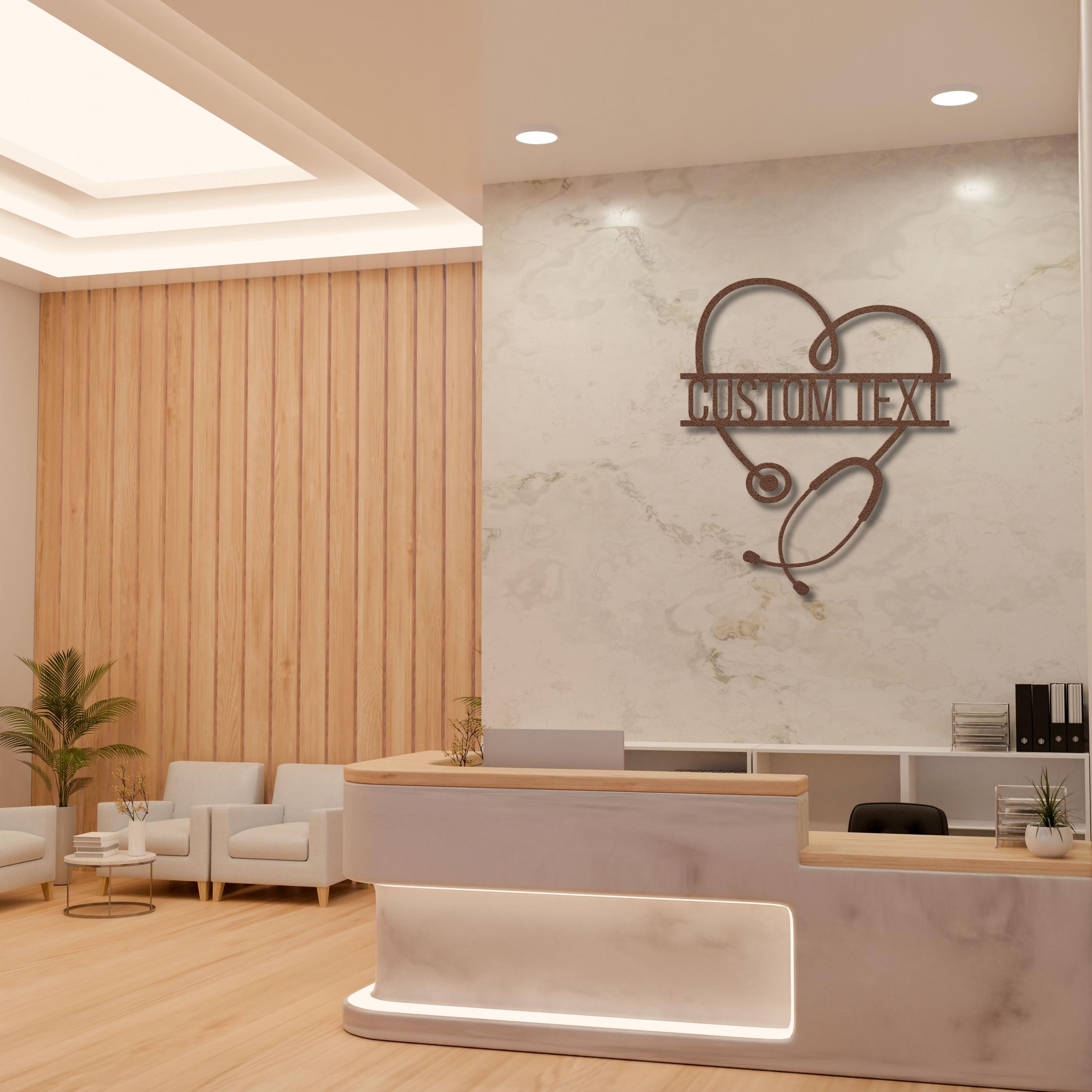 Custom Stethoscope Sign - Personalized Metal Heart Wall Art | Doctor Nurse Gift