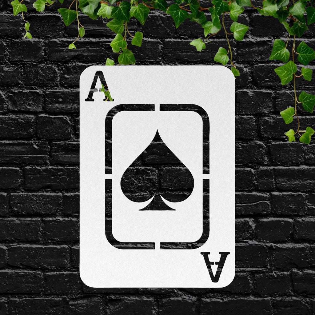 Ace of Spades Metal Wall Art | Playing Card Silhouette | Poker Room Decor | Black & White Casino Sign | Card Game Gift