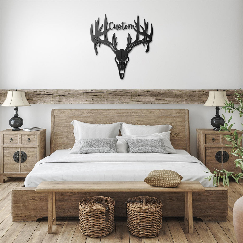 Custom Deer Skull Metal Sign | Hunting Decor, Man Cave Wall Art