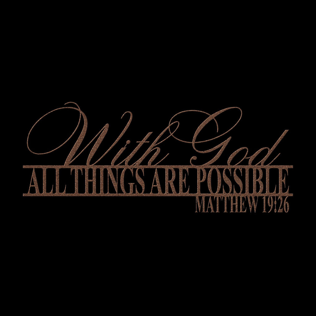 Matthew 19:26 Metal Sign, Christian Home Decor