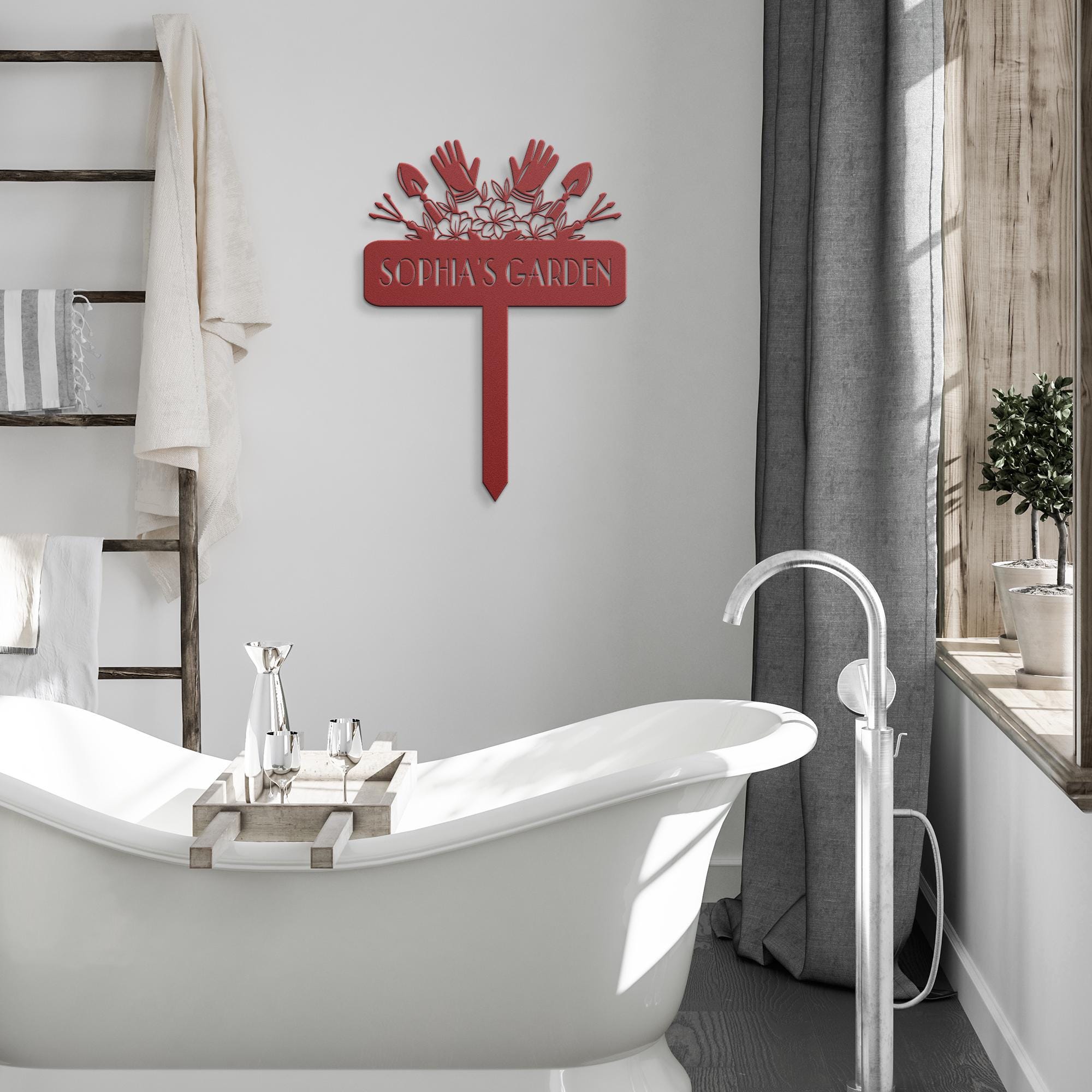 Custom Metal Garden Sign: Personalized Garden Decor with Tools