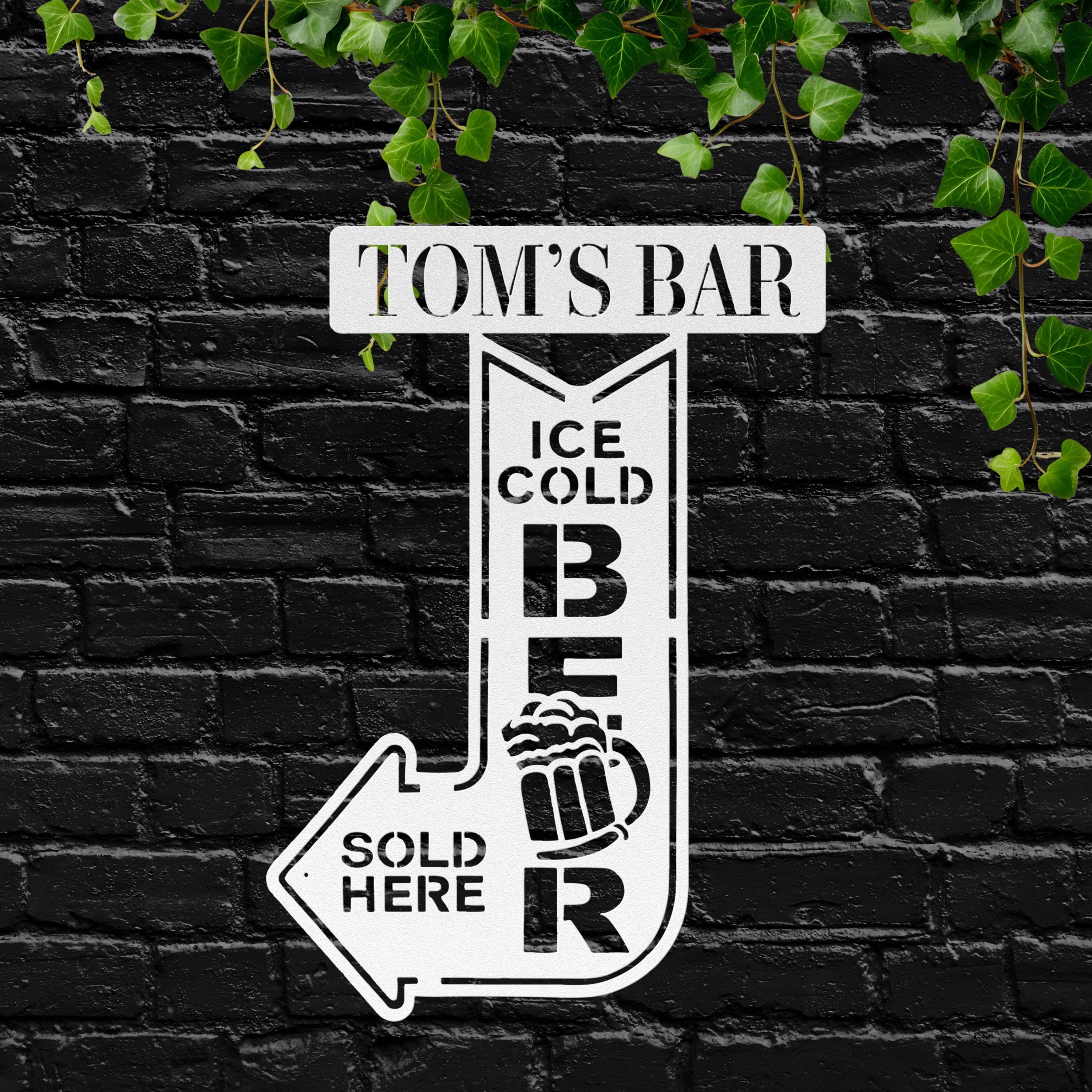 Custom Metal Bar Sign | Vintage Arrow, Man Cave Decor