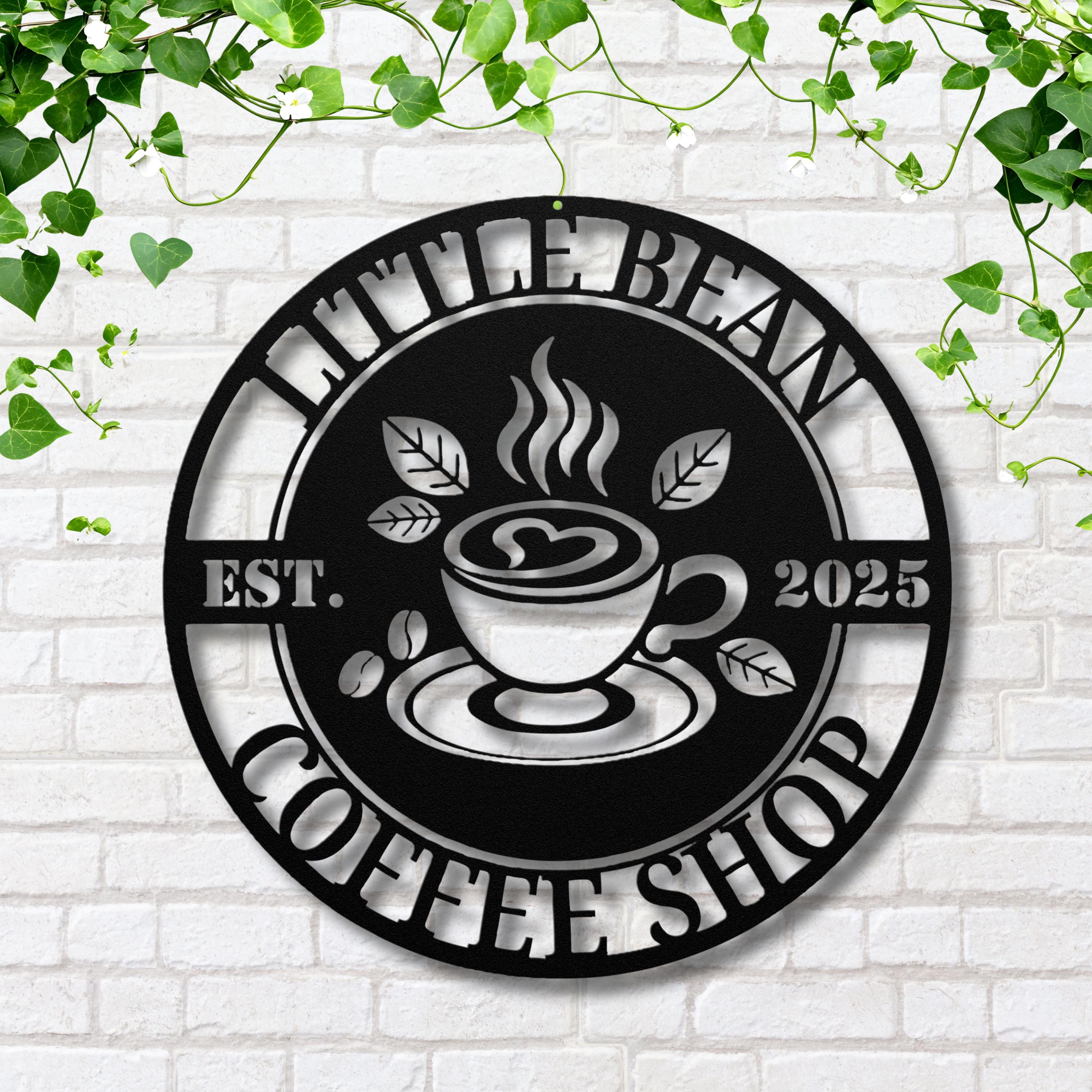 Personalized Coffee Shop Sign – Custom Cafe Decor | Durable Steel Metal Plaque