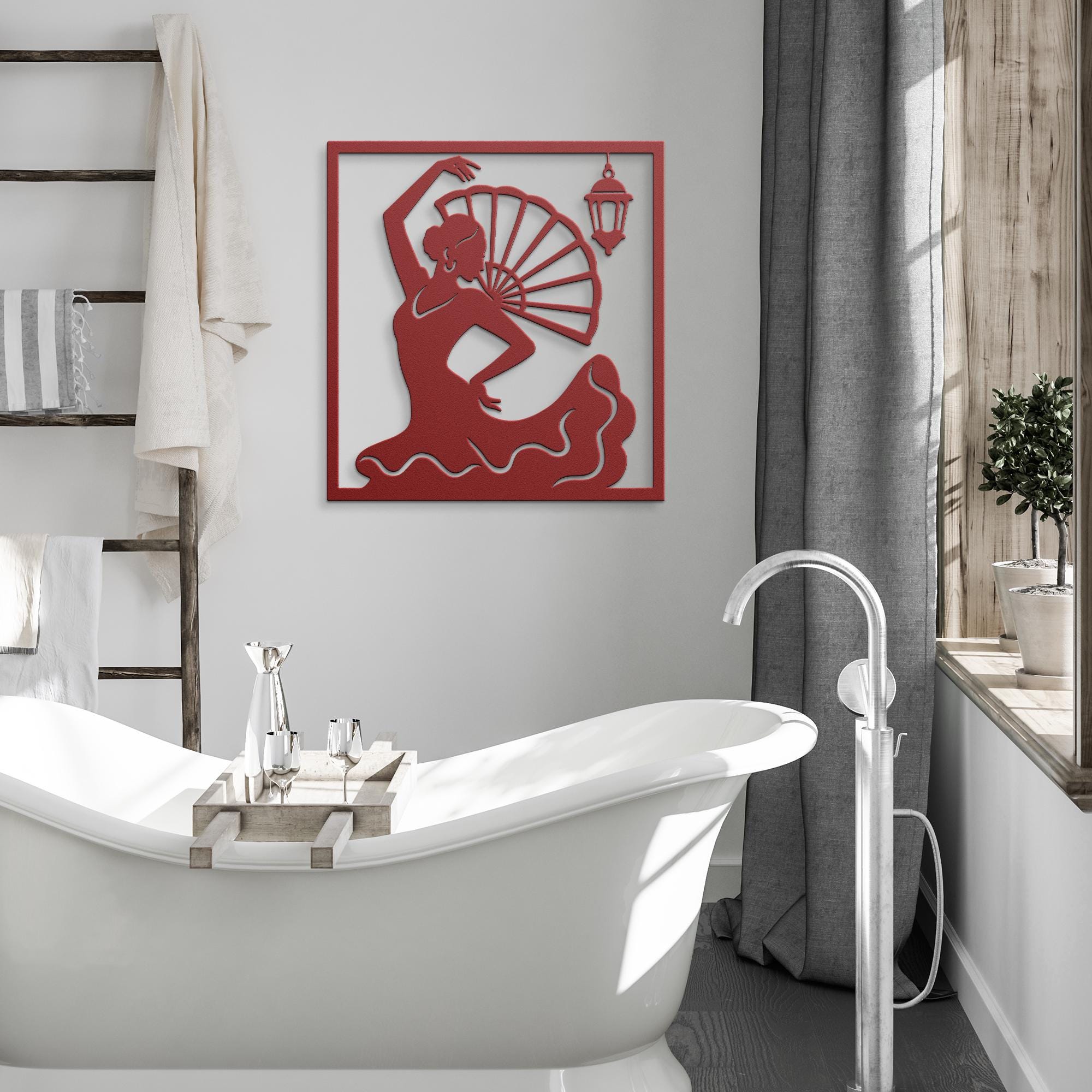 Flamenco Dancer Metal Art, Spanish Silhouette Wall Hanging