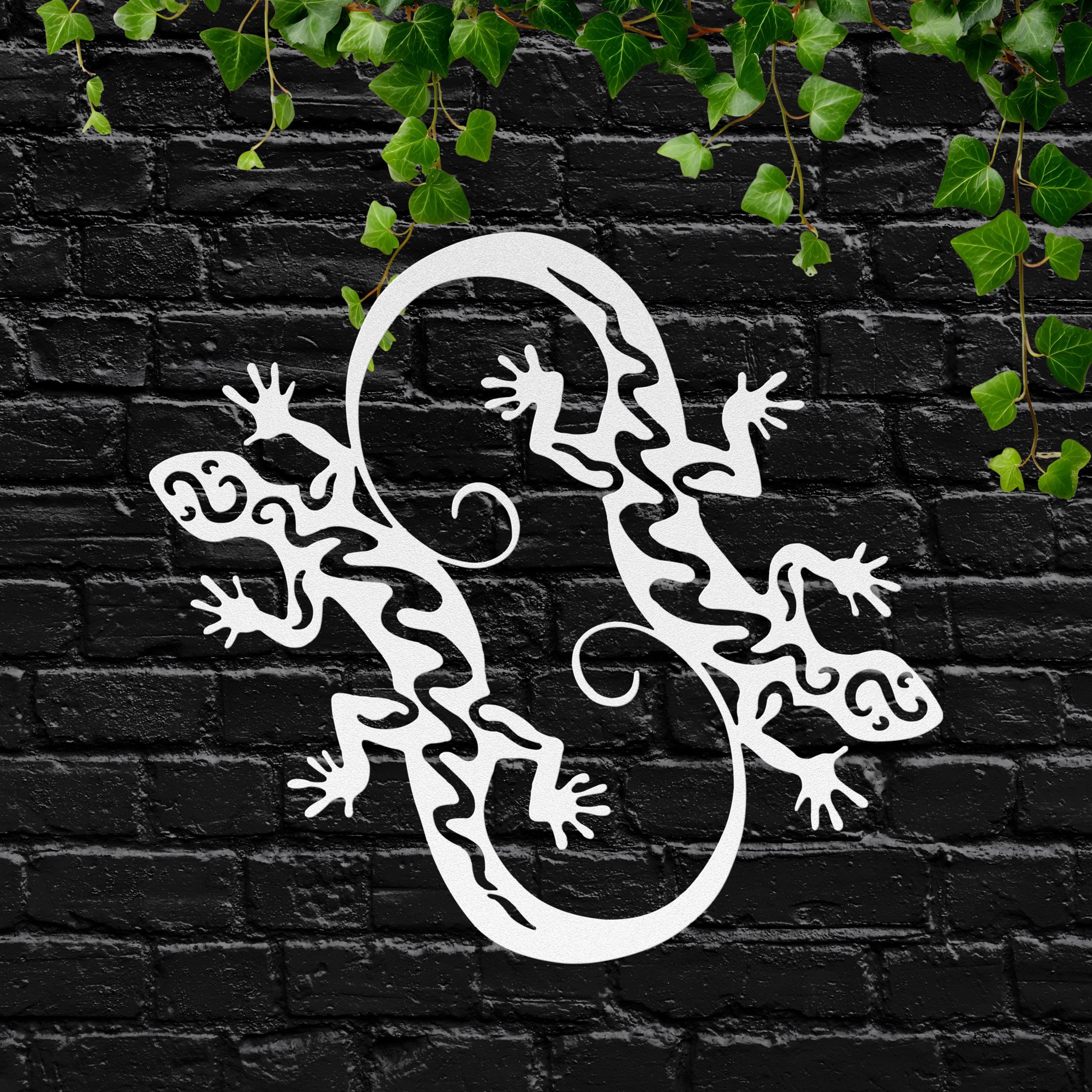 Gecko Metal Wall Art, Tribal Lizard Sign, Southwest Home Decor, Outdoor Patio Wall Art