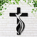 Cross Dove Metal Sign | Holy Spirit Christian Wall Art | Religious Symbol Silhouette | Baptism or Confirmation Gift