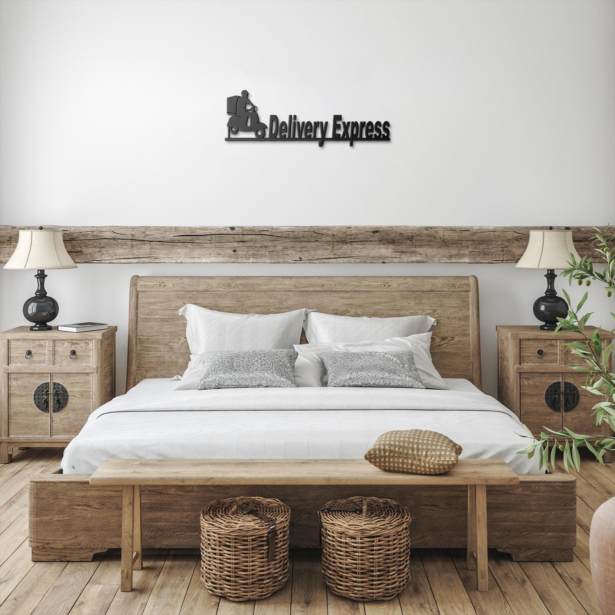 Motorcycle Delivery Metal Business Logo Sign – Custom Commercial Decor