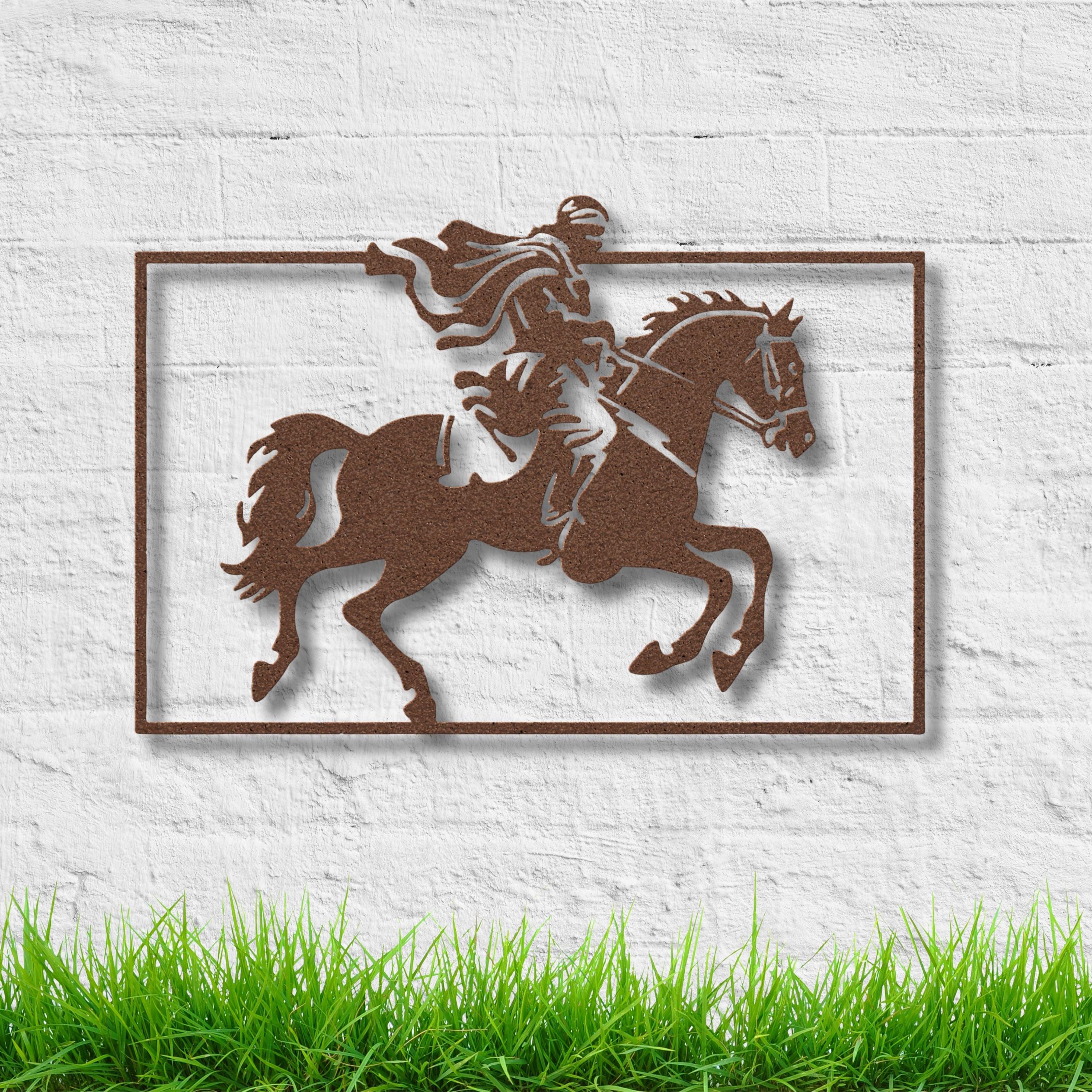 Arabian Horse Metal Wall Art, Bedouin Rider Sign, Desert Nomad Decor, Equestrian Gift, Stallion Silhouette