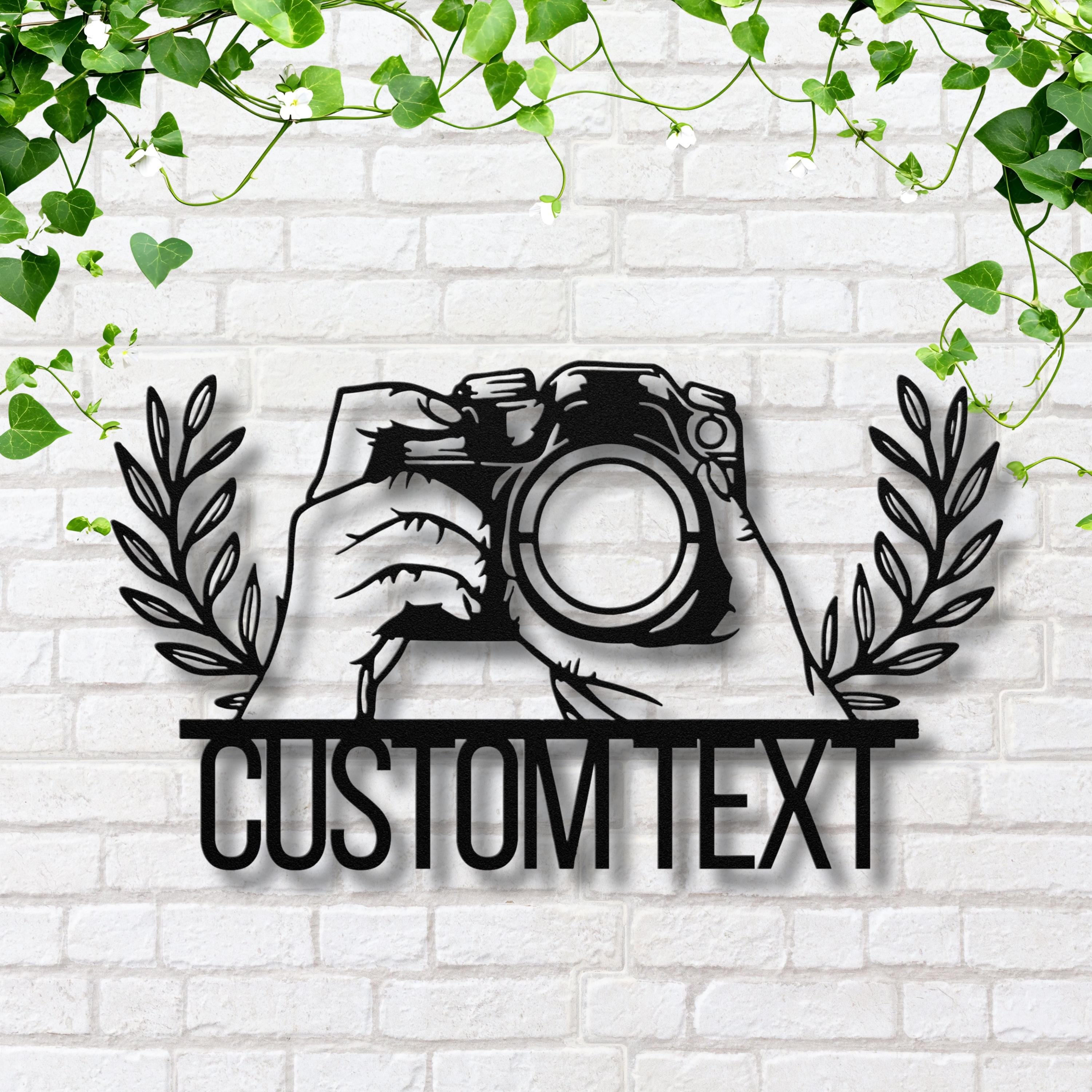 Personalized Metal Camera Sign, Photography Studio Decor