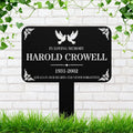 Personalized Memorial Grave Marker, Dove Sympathy Gift, Custom Cemetery Plaque Sign