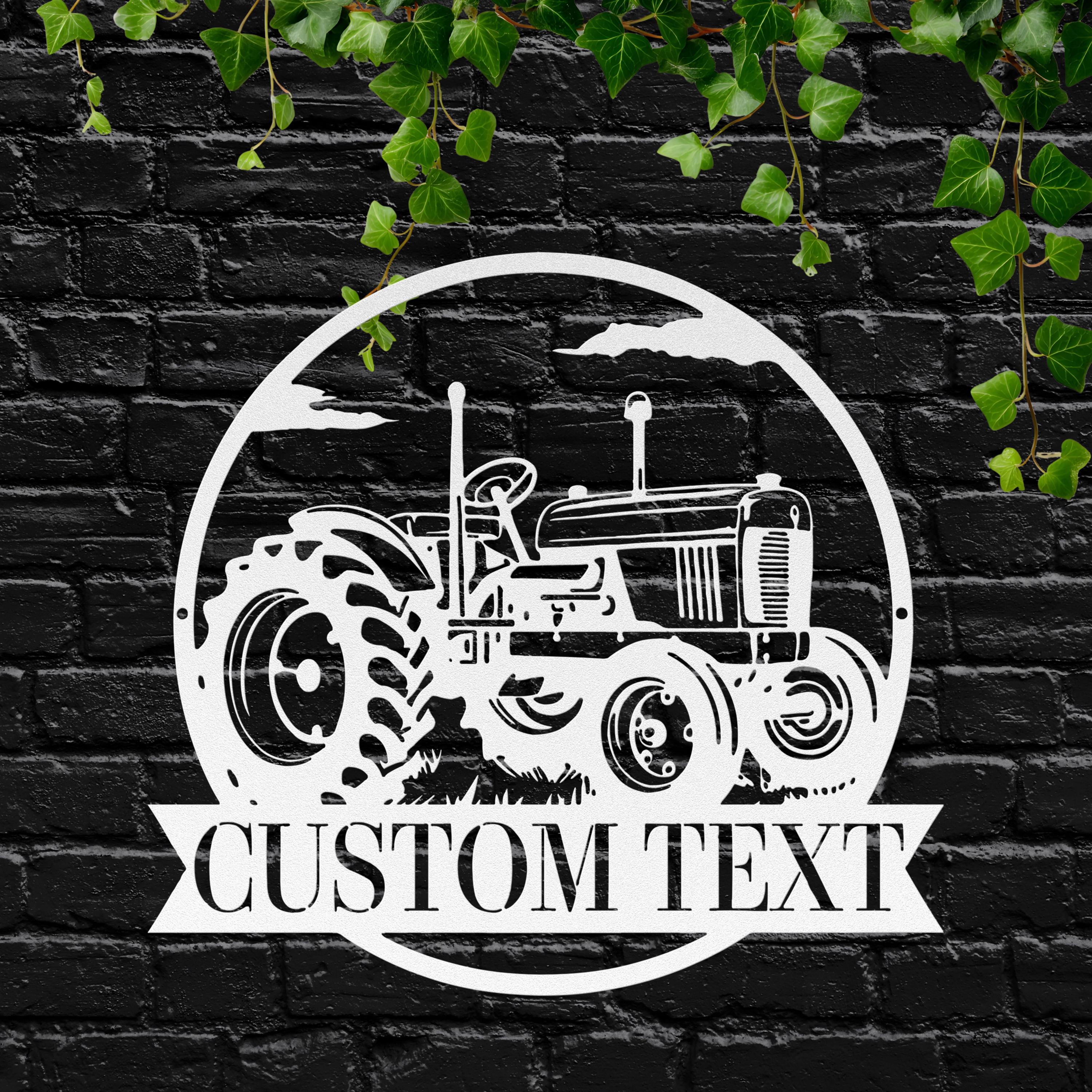 Custom Tractor Sign - Personalized Metal Farmhouse Wall Art | Rustic Outdoor Decor