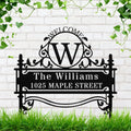 Personalized Address Sign - Custom Metal Welcome Yard Stake With Family Name Plaque
