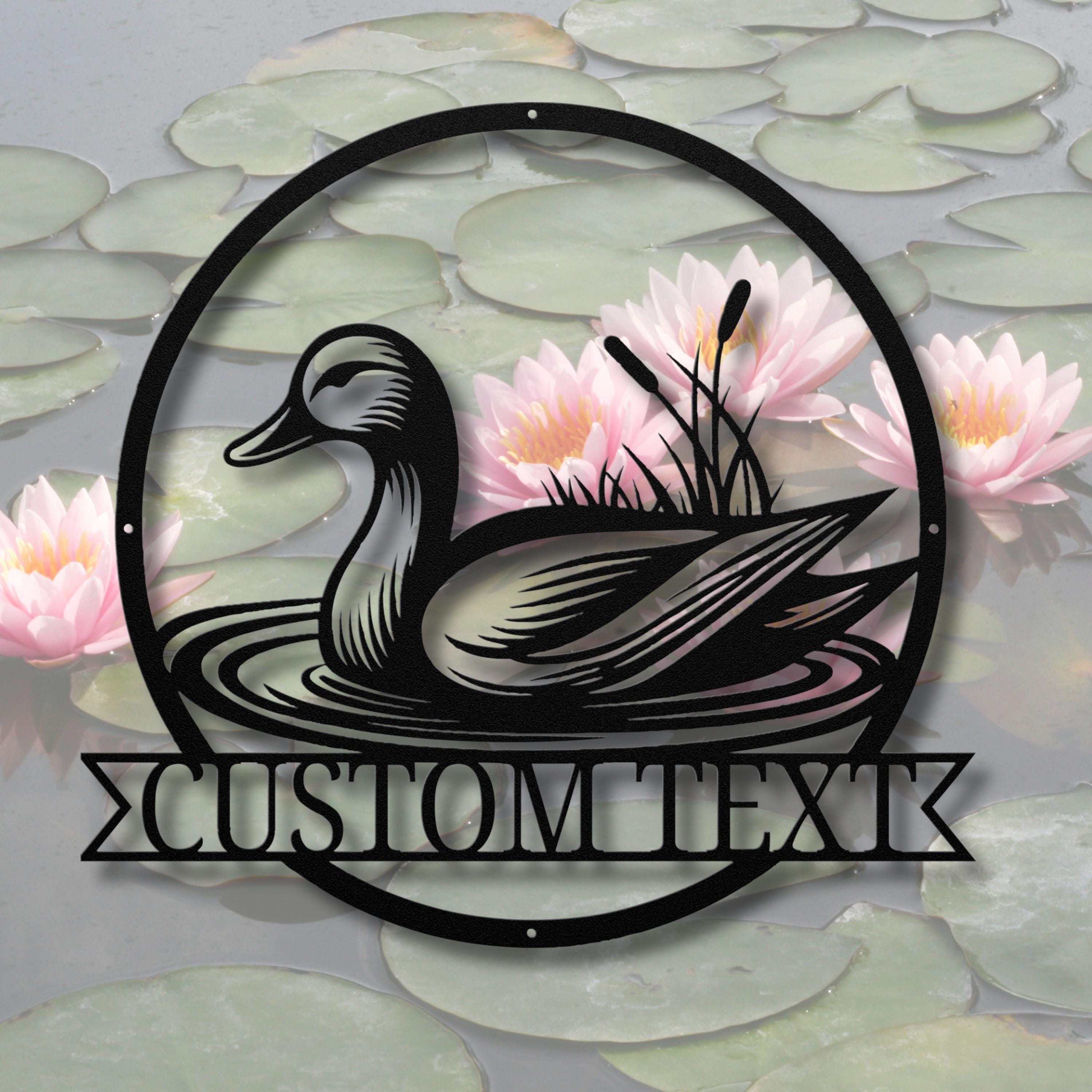 Personalized Duck Sign | Custom Metal Sign for Hunting Lodge & Rustic Lake House Gift