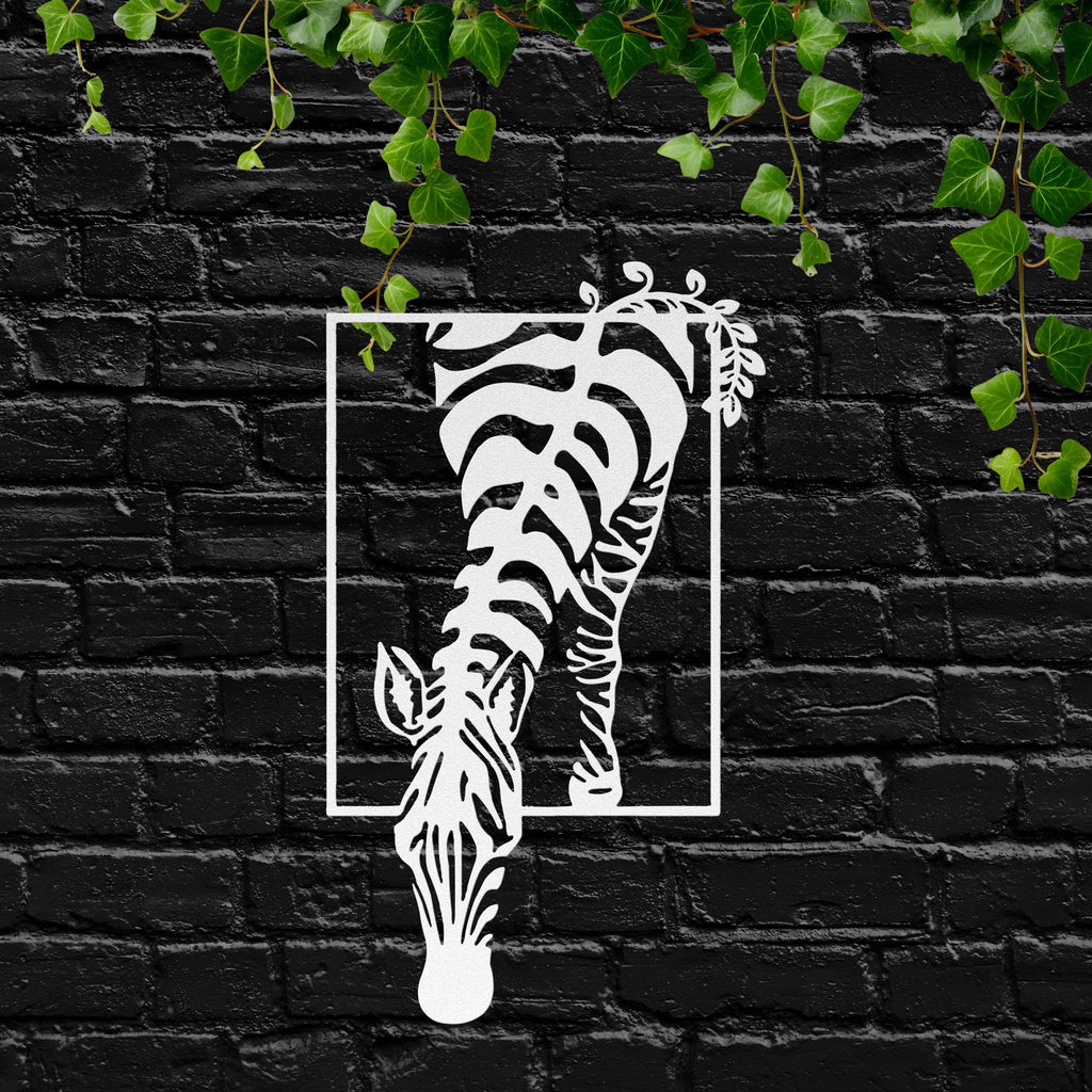 Zebra Metal Wall Art, Die-Cut Animal Sign, Modern Farmhouse Decor