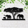 Elephant Family Metal Wall Art, African Safari Silhouette, Nursery Decor