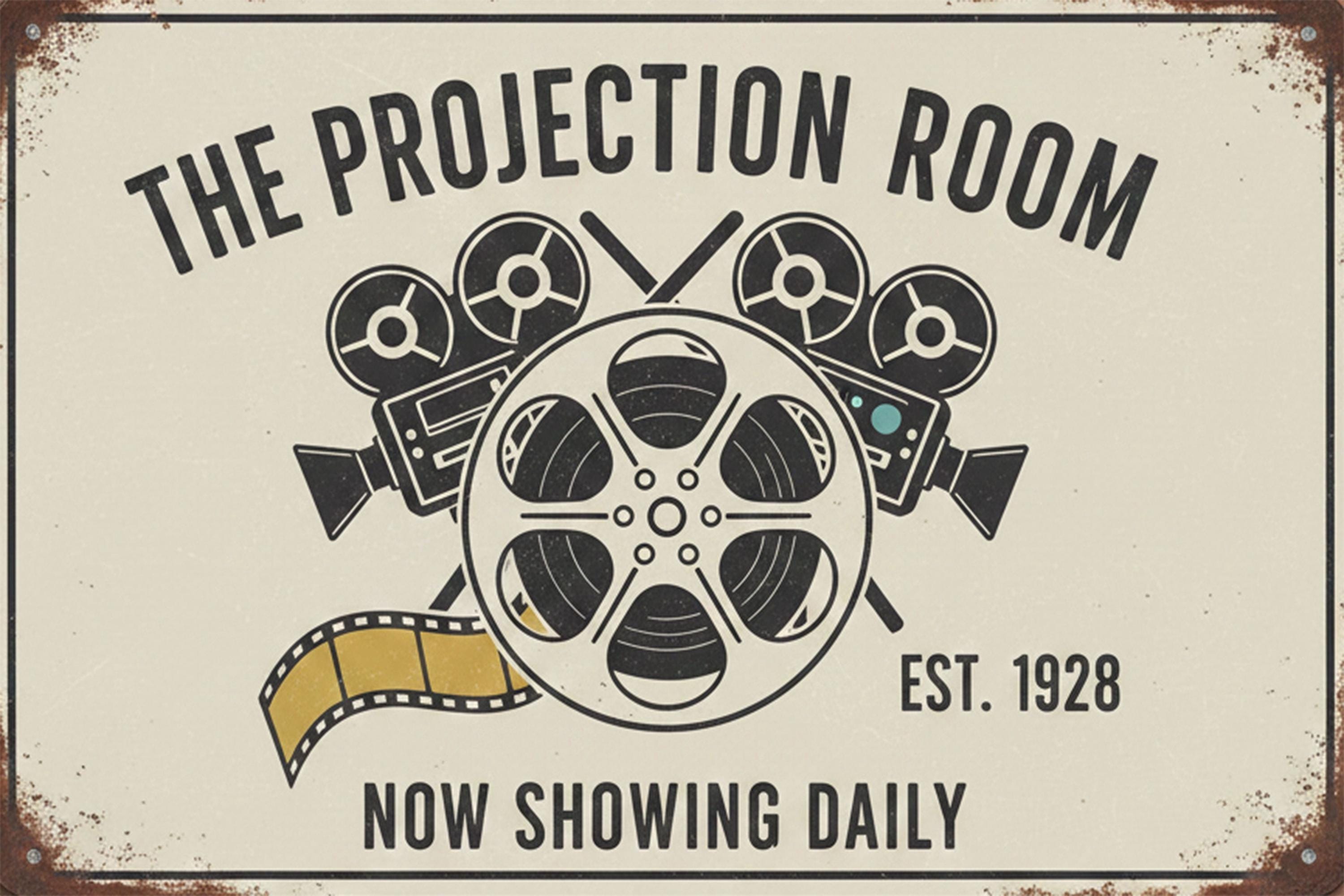 Custom Movie Room Metal Sign, Projection Room Wall Art, Personalized Cinema Decor
