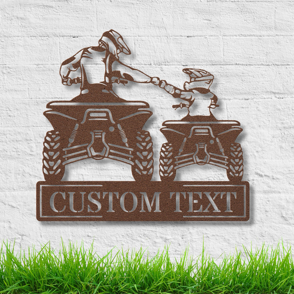 Father Son ATV Metal Sign | Custom Quad Rider Gift