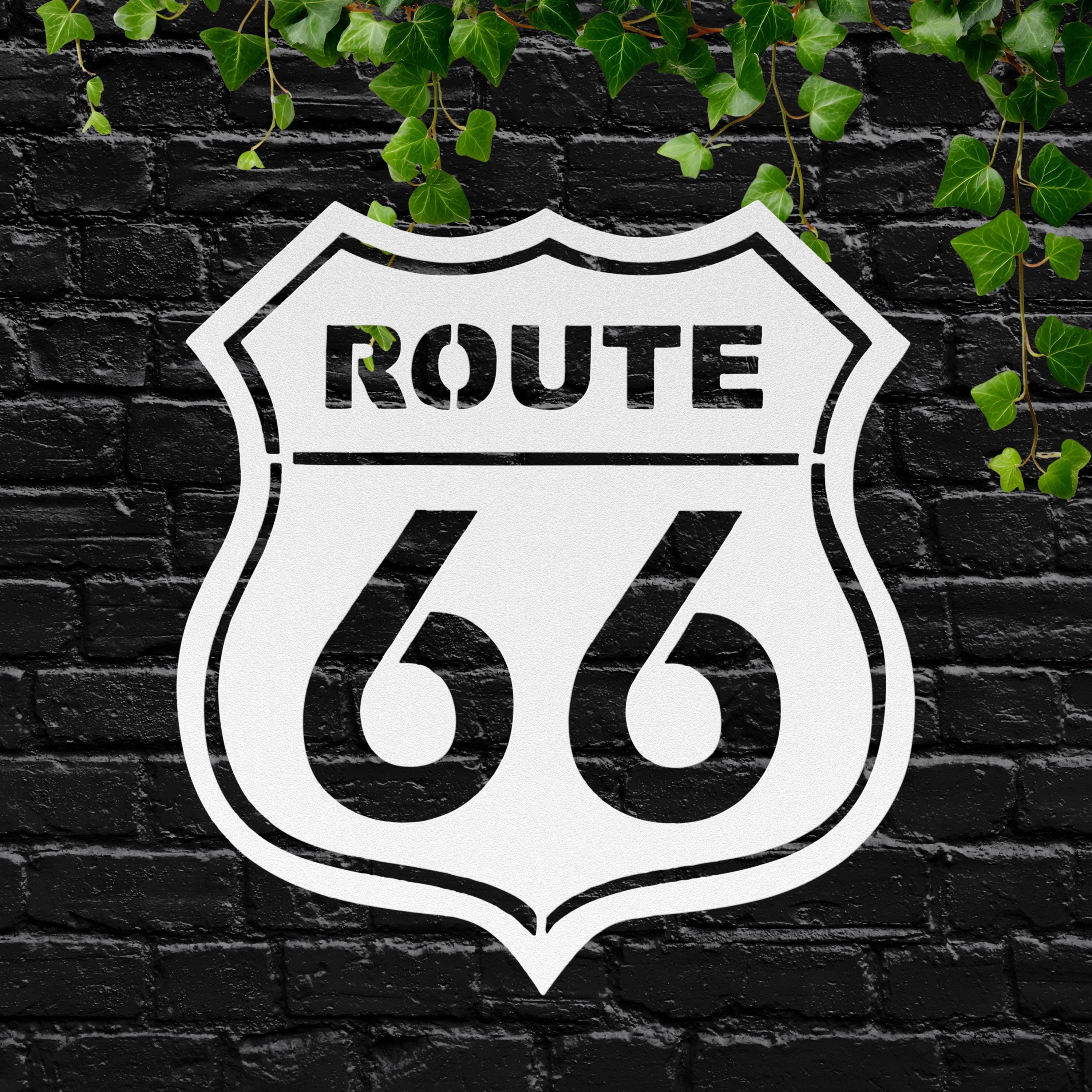 Route 66 Metal Wall Art, Vintage Highway Die Cut Sign, Garage Decor, Americana Road Trip Gift