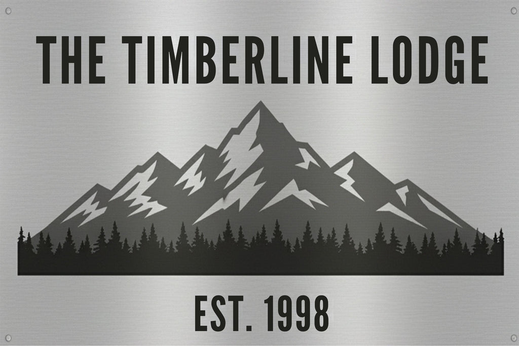 Personalized Lodge Sign - Custom Cabin Decor | Mountain Metal Sign | Rustic Lake House Plaque