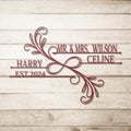 Personalized Mr. and Mrs. Metal Wall Sign: Wedding Anniversary Gift